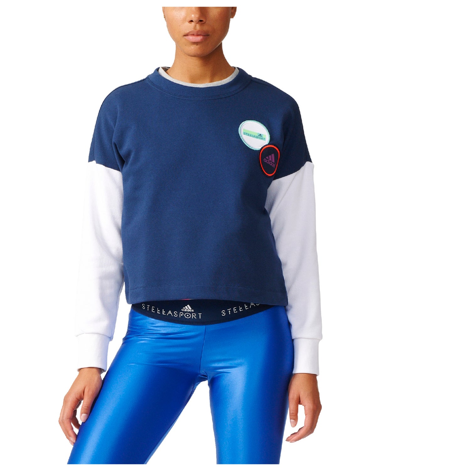 adidas Women's Stella Sport Spacer Training Crew Sweatshirt - Blue