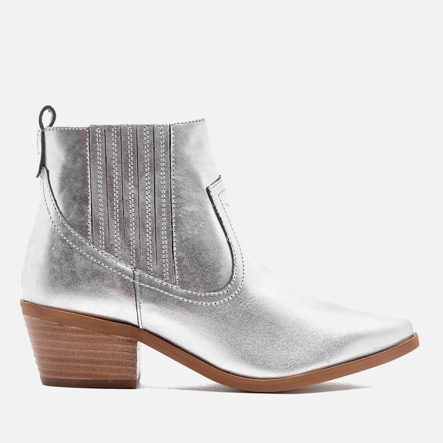 Dune Women s Quiz Leather Heeled Chelsea Boots Pewter TheHut