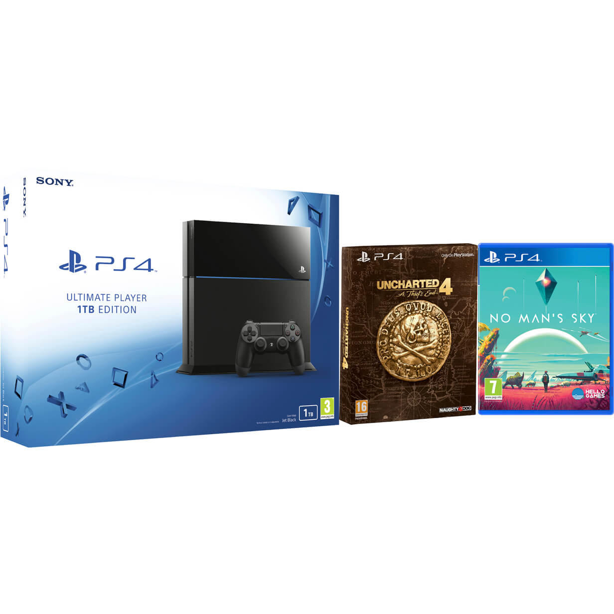 Jeg mistede min vej Trolley resident Sony PlayStation 4 1TB Ultimate Player Edition Console - Includes Uncharted  4: A Thief's End - Special Edition + No Man's Sky Games Consoles - Zavvi CA