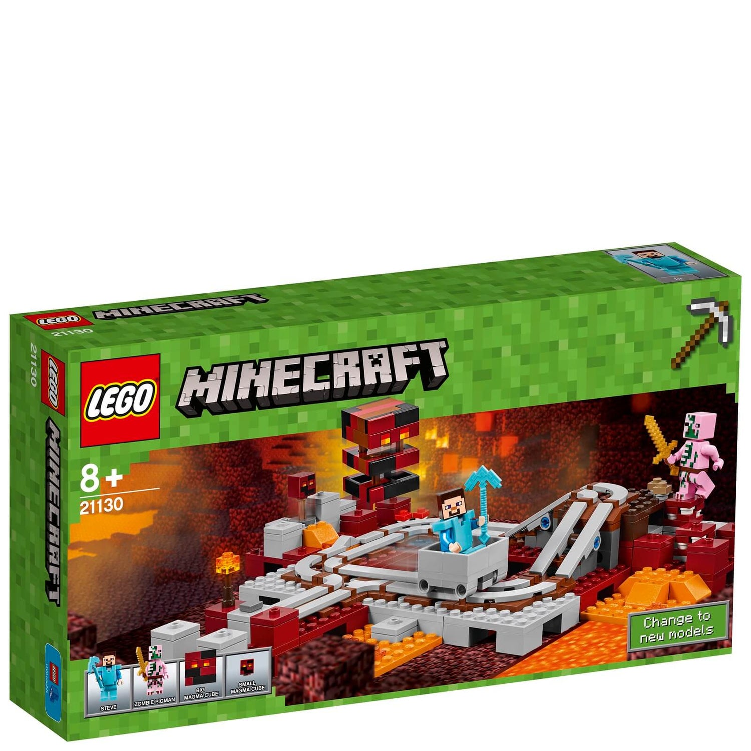 Lego Accessoires Minifig, Minecraft Pickaxe Blocky (Flat Silver