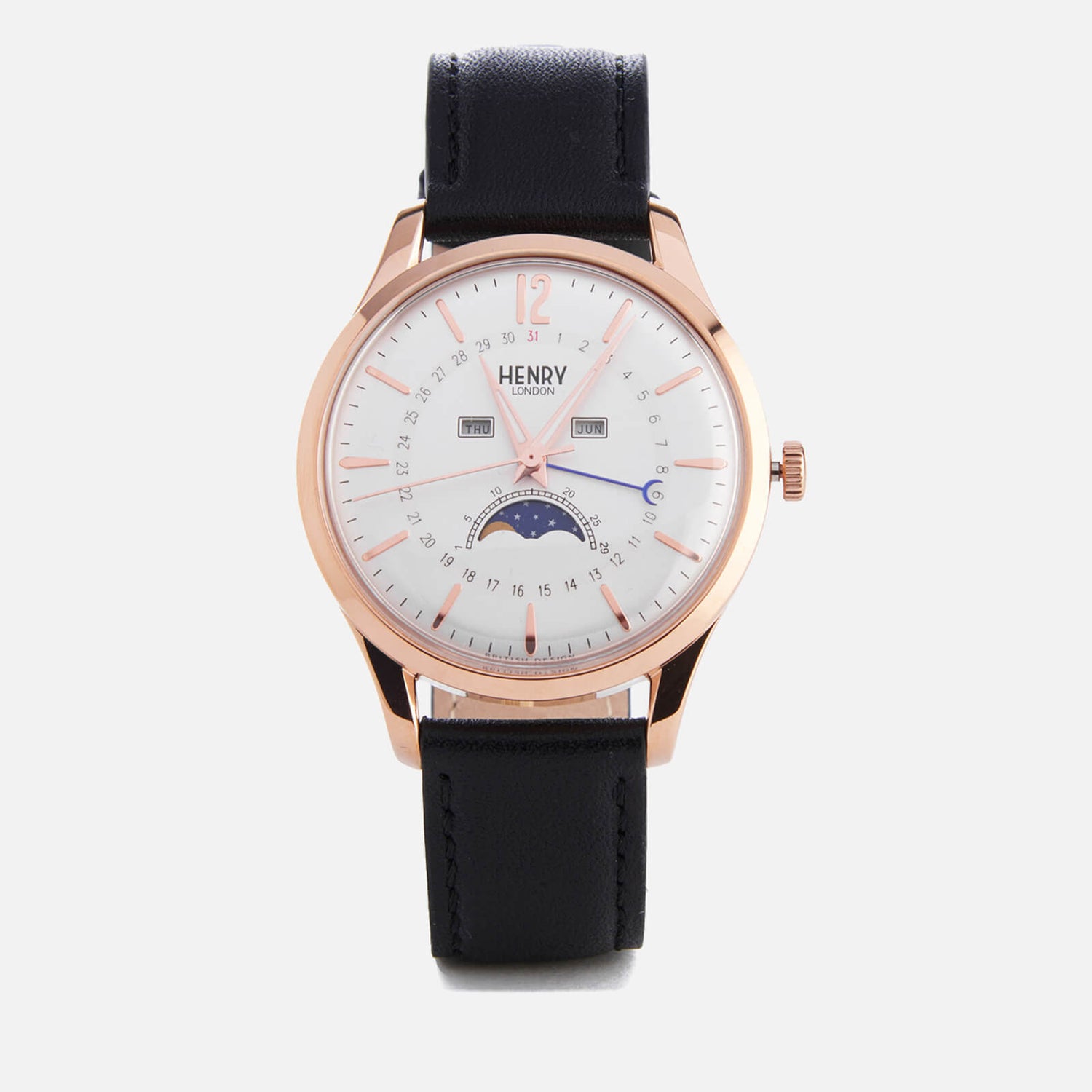 Henry London Richmond Moon Phase Watch Black