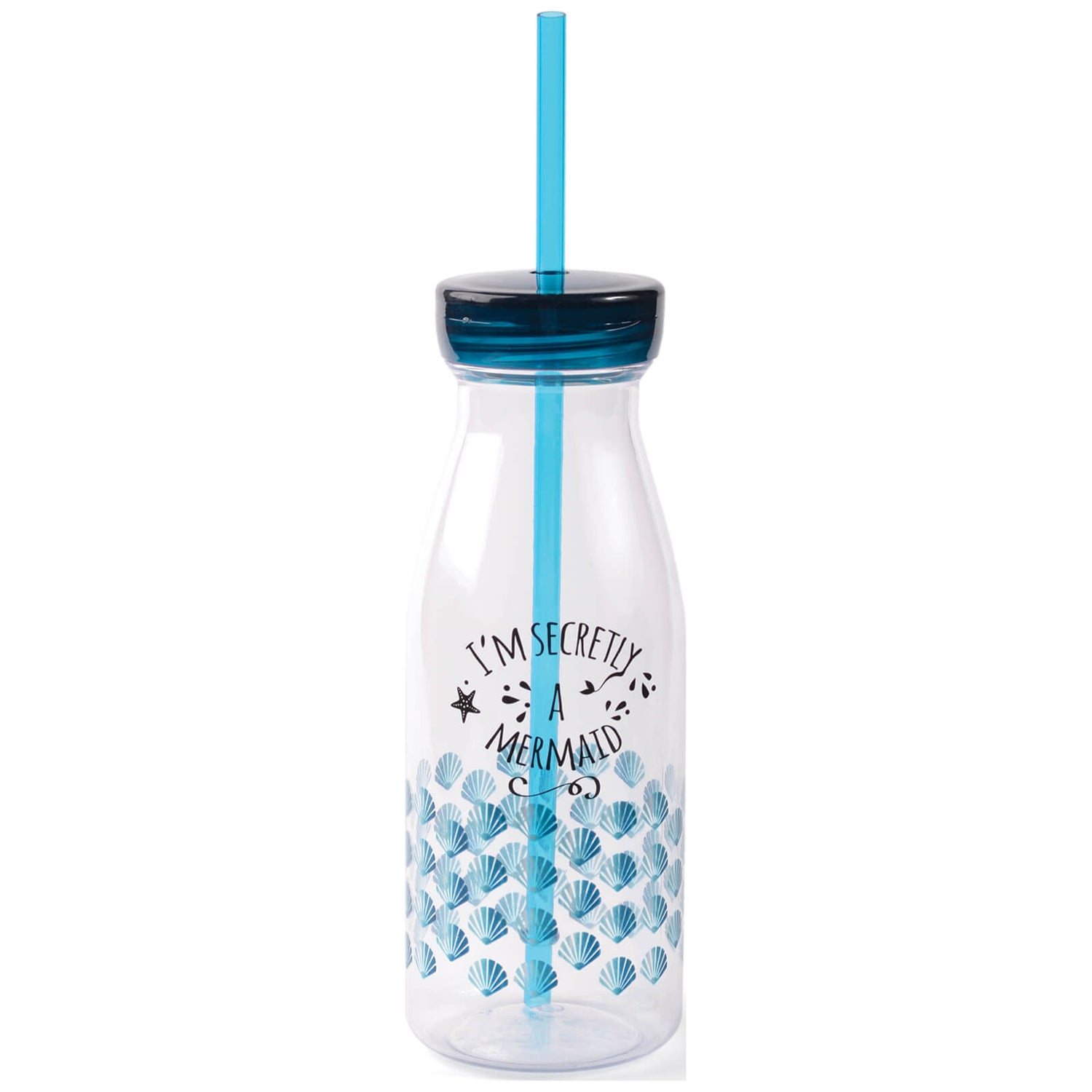 Mermaid Straw Bottle - Blue Gifts - Zavvi US