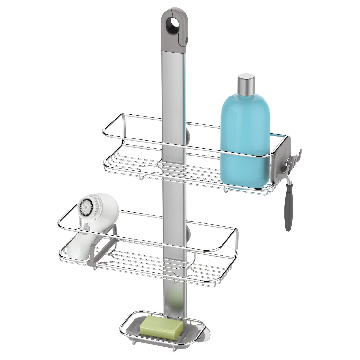simplehuman Adjustable Shower Caddy Plus, Stainless Steel and