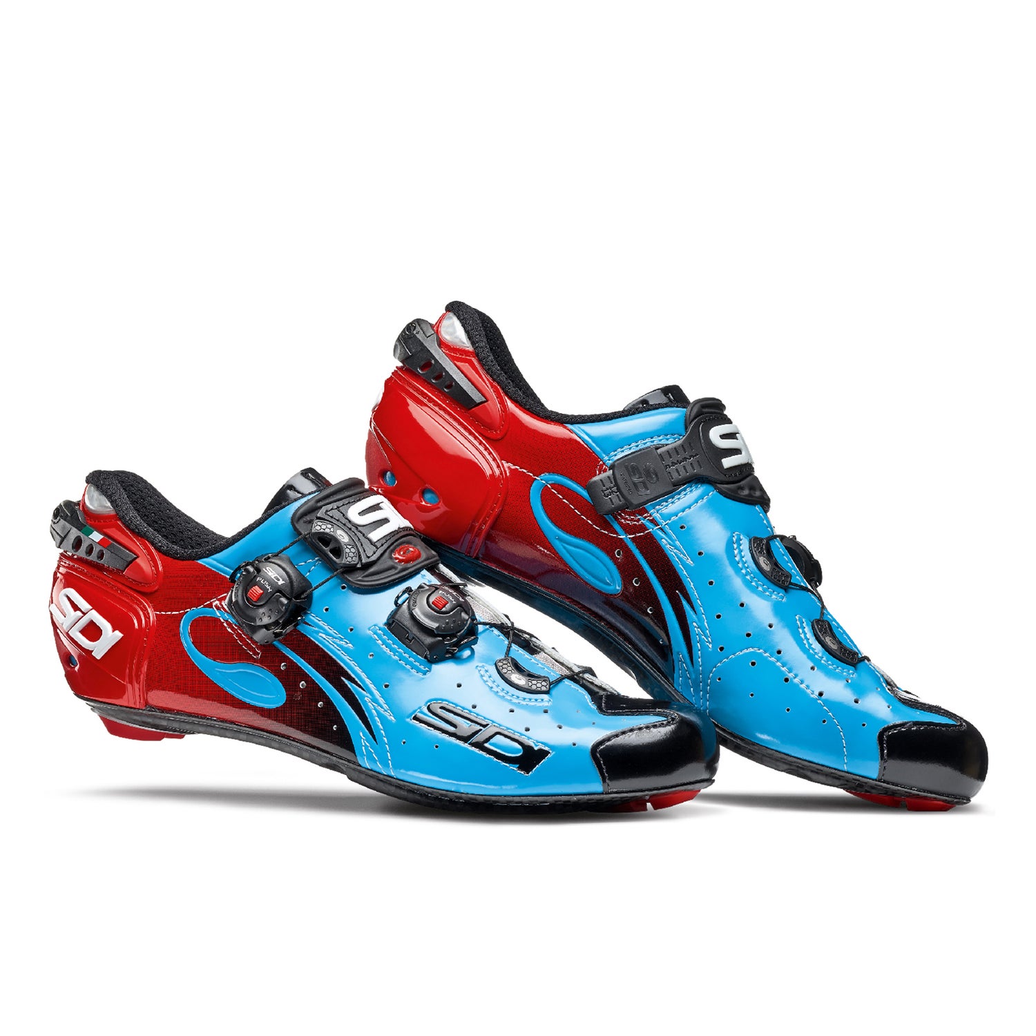 Sidi Wire Carbon Vernice Cycling Shoes Blue Sky Black Red