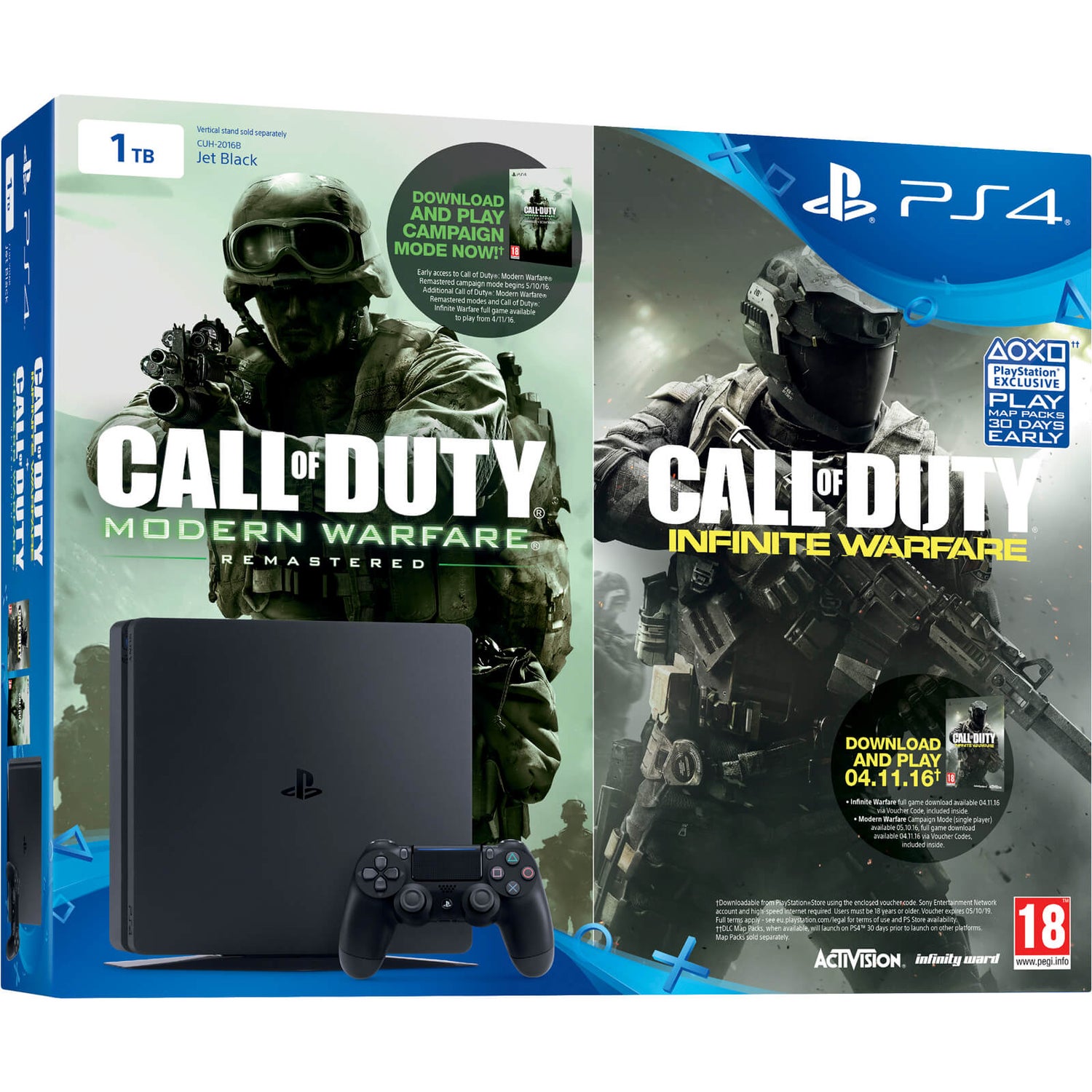 PlayStation 4 Slim With Call of Duty: Infinite Warfare & Call of Duty: Warfare Remastered Games Consoles - Zavvi (日本)