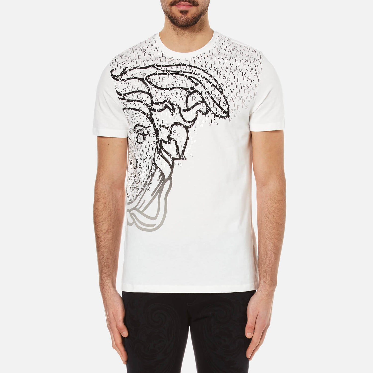 Versace Collection Men's Half Medusa Head and Branded Printed T