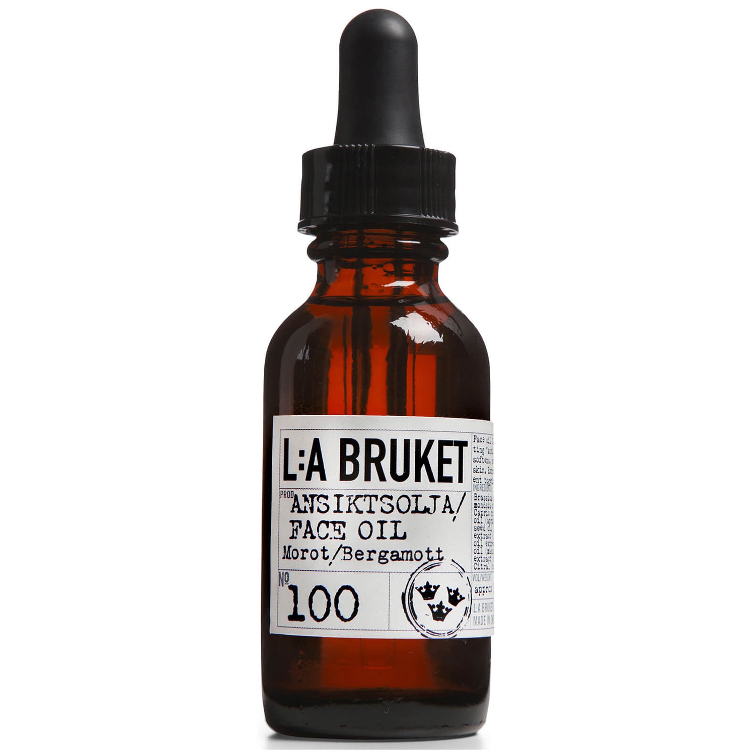 L:A BRUKET No. 100 Face Oil 30ml - Carrot/Bergamot