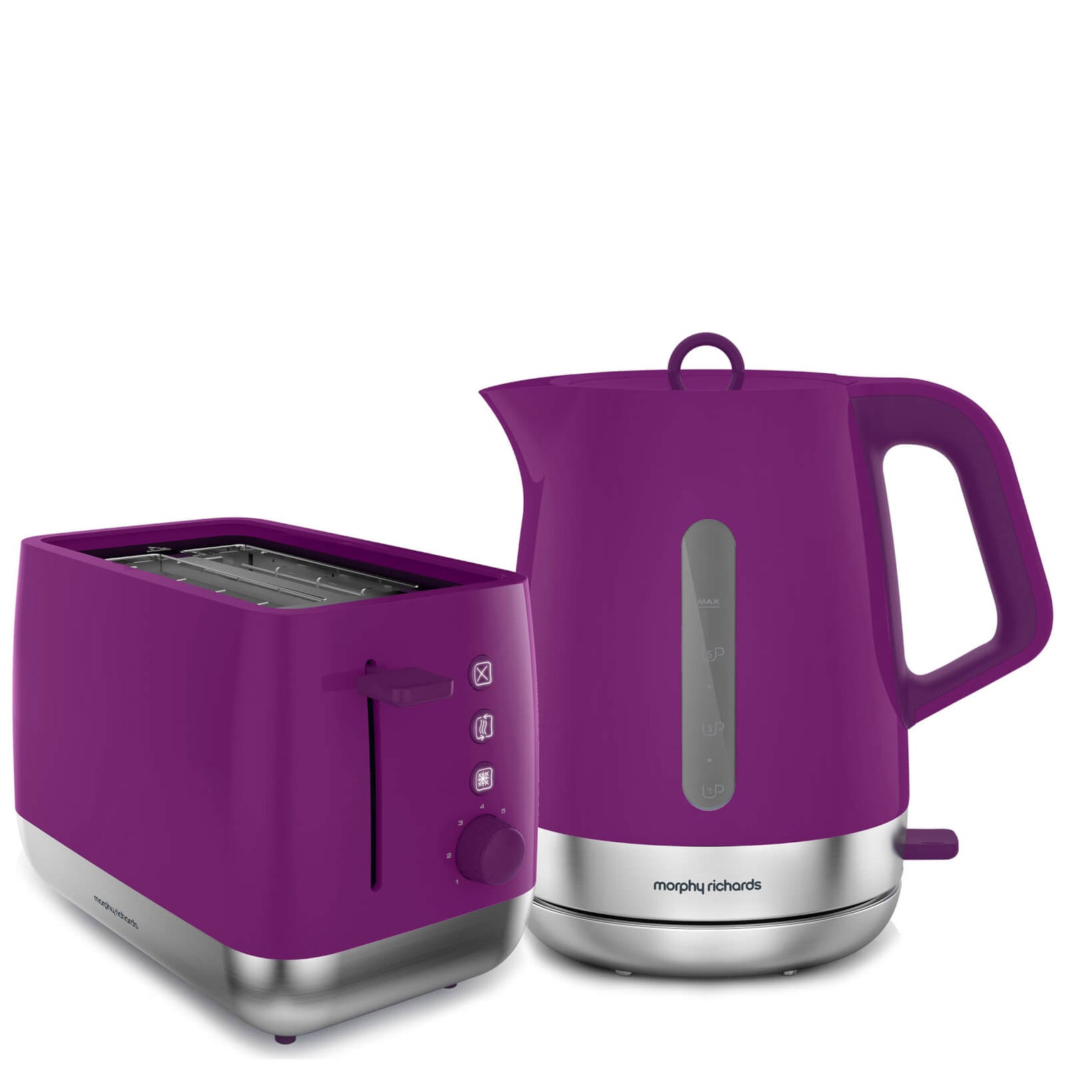 Morphy Richards Chrome Kettle and Toaster Bundle Orchid IWOOT UK