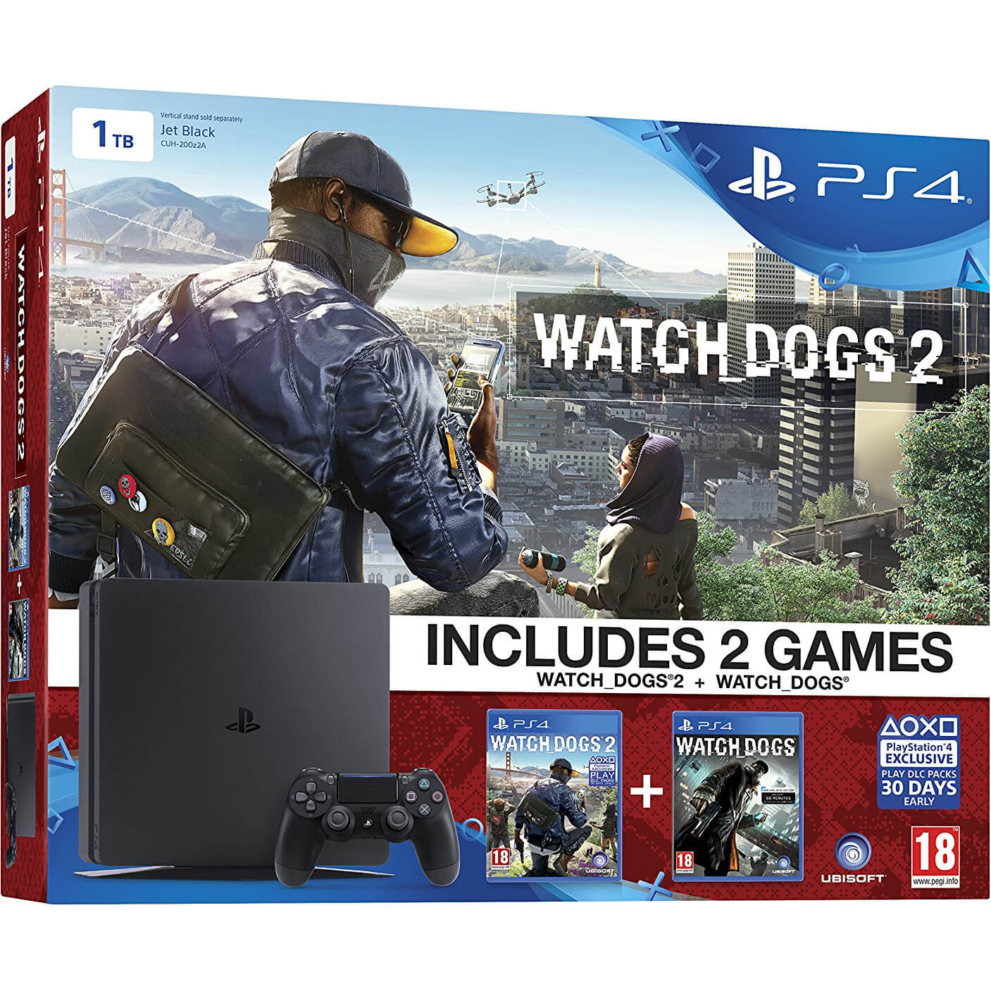 Sony PlayStation 4 Slim 1TB Console - Includes Watch Dogs and