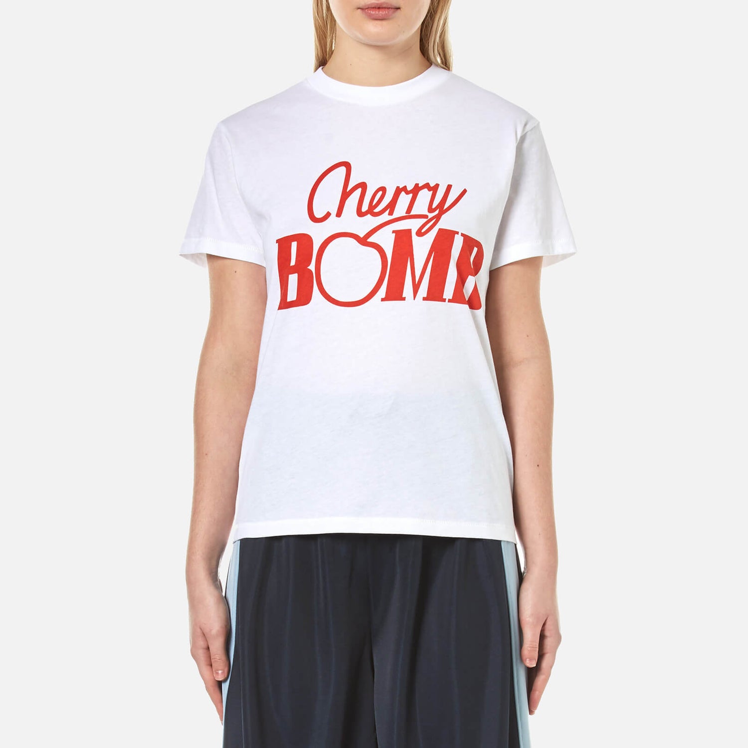 Ganni Women's Harvard Cherry Bomb T-Shirt - Bright White