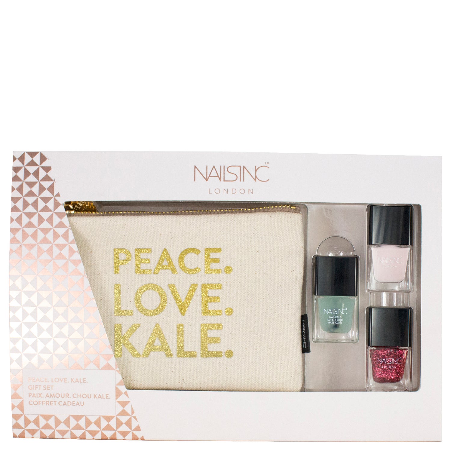 nails inc. Peace, Love, Kale Gift Set 3 x 5ml LOOKFANTASTIC