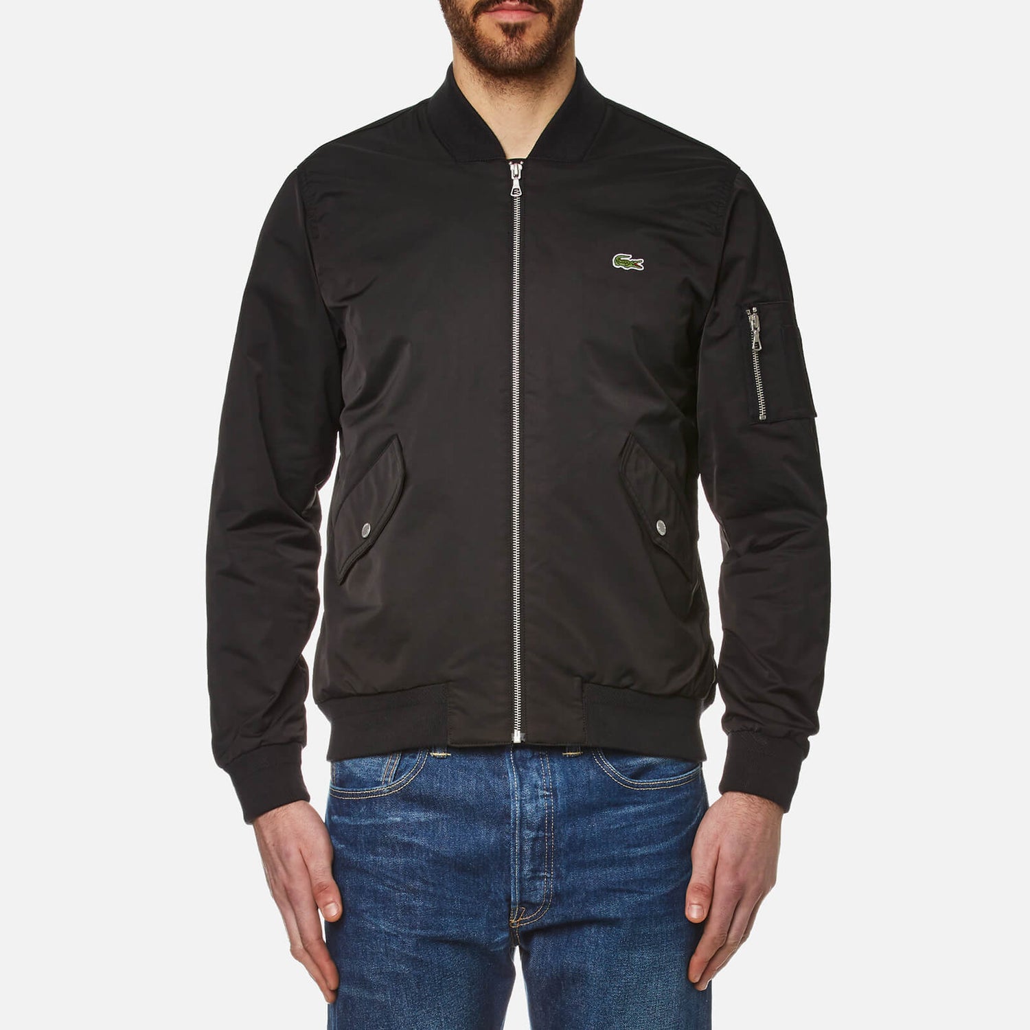 lacoste black bomber jacket