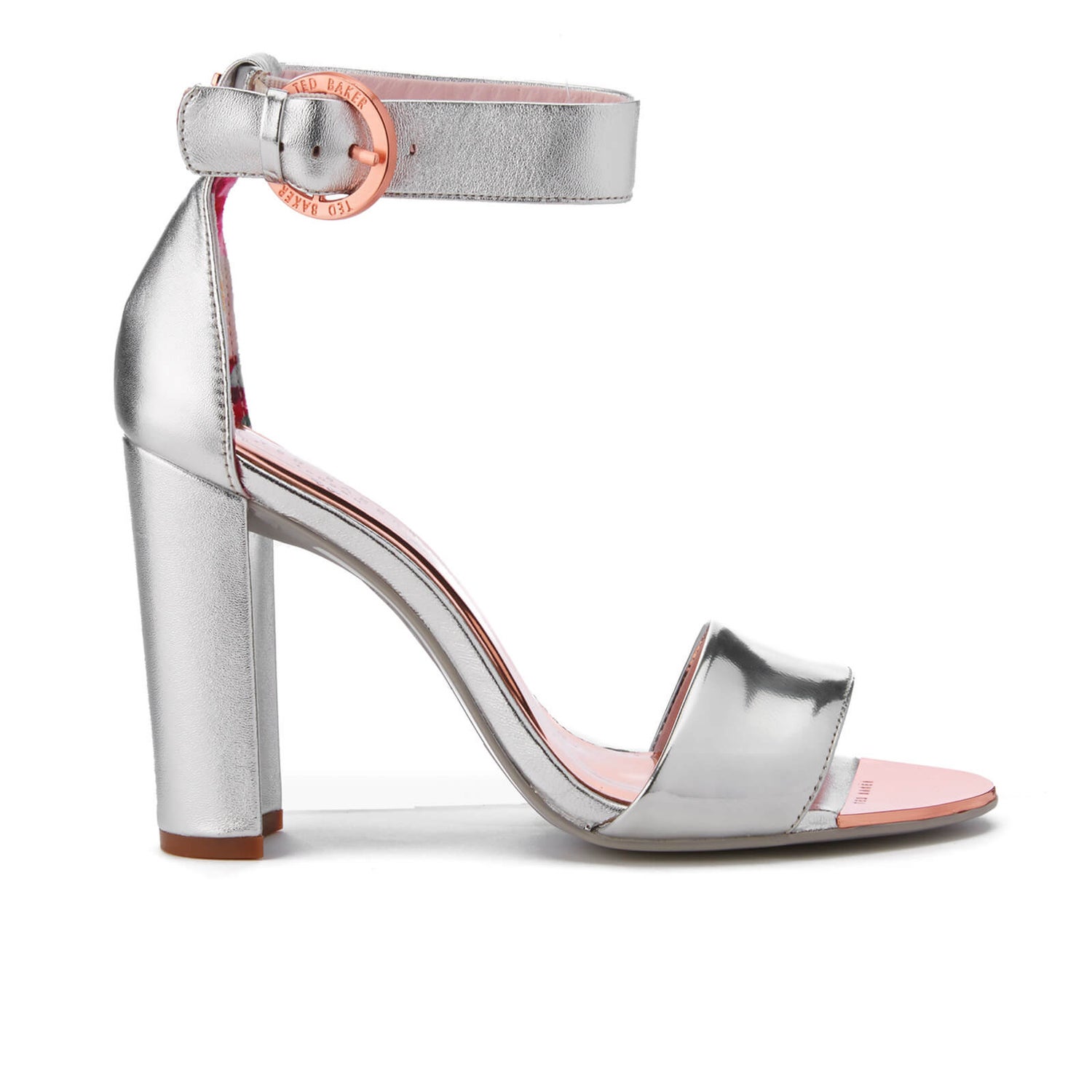 Ted Baker Women's Secoa Leather Heeled Sandals - Silver | FREE UK ...