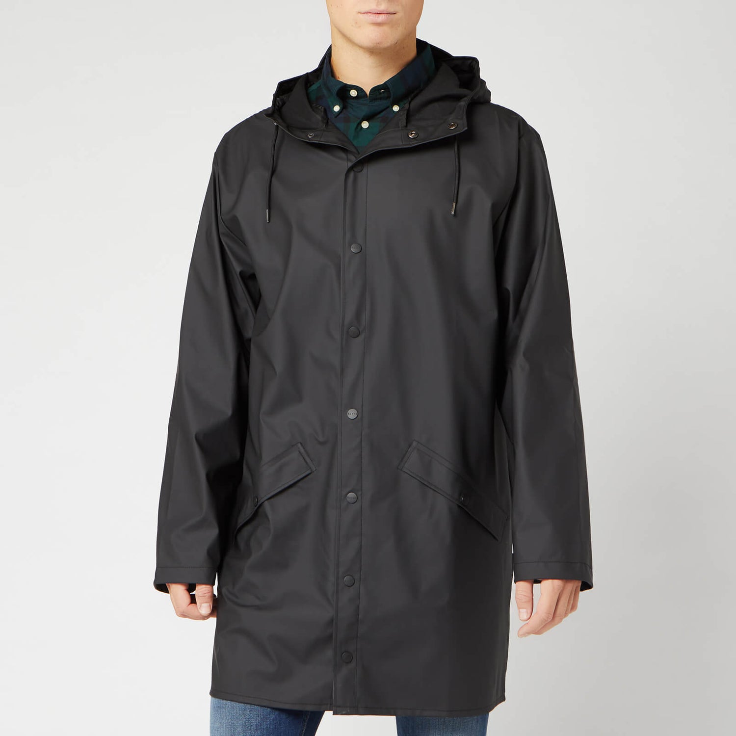Rains Long Jacket - Black - XS/S