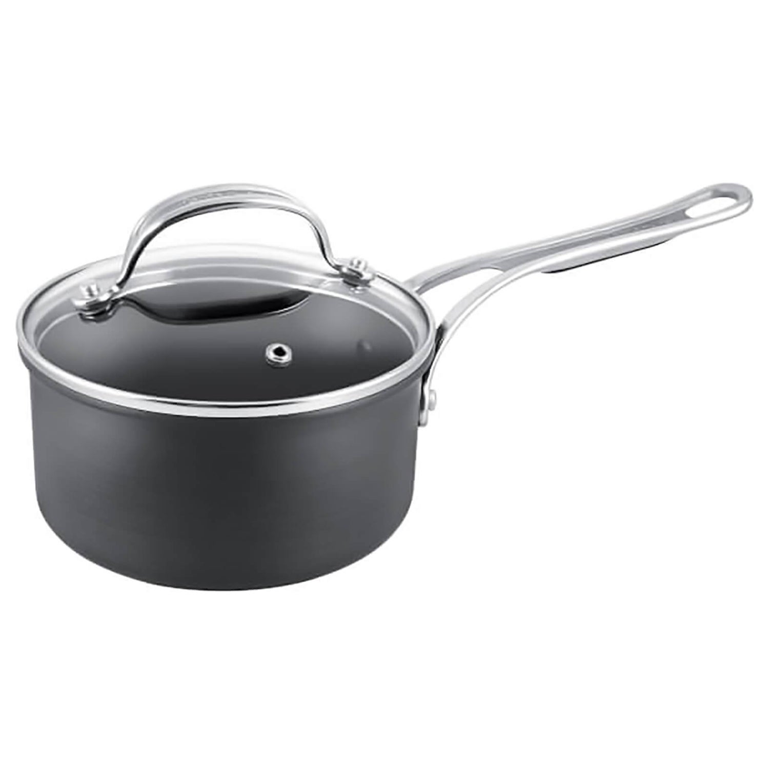 Jamie Oliver by Tefal Hard Anodised Aluminium Non-Stick Saucepan Set with  Lids, 3 Piece