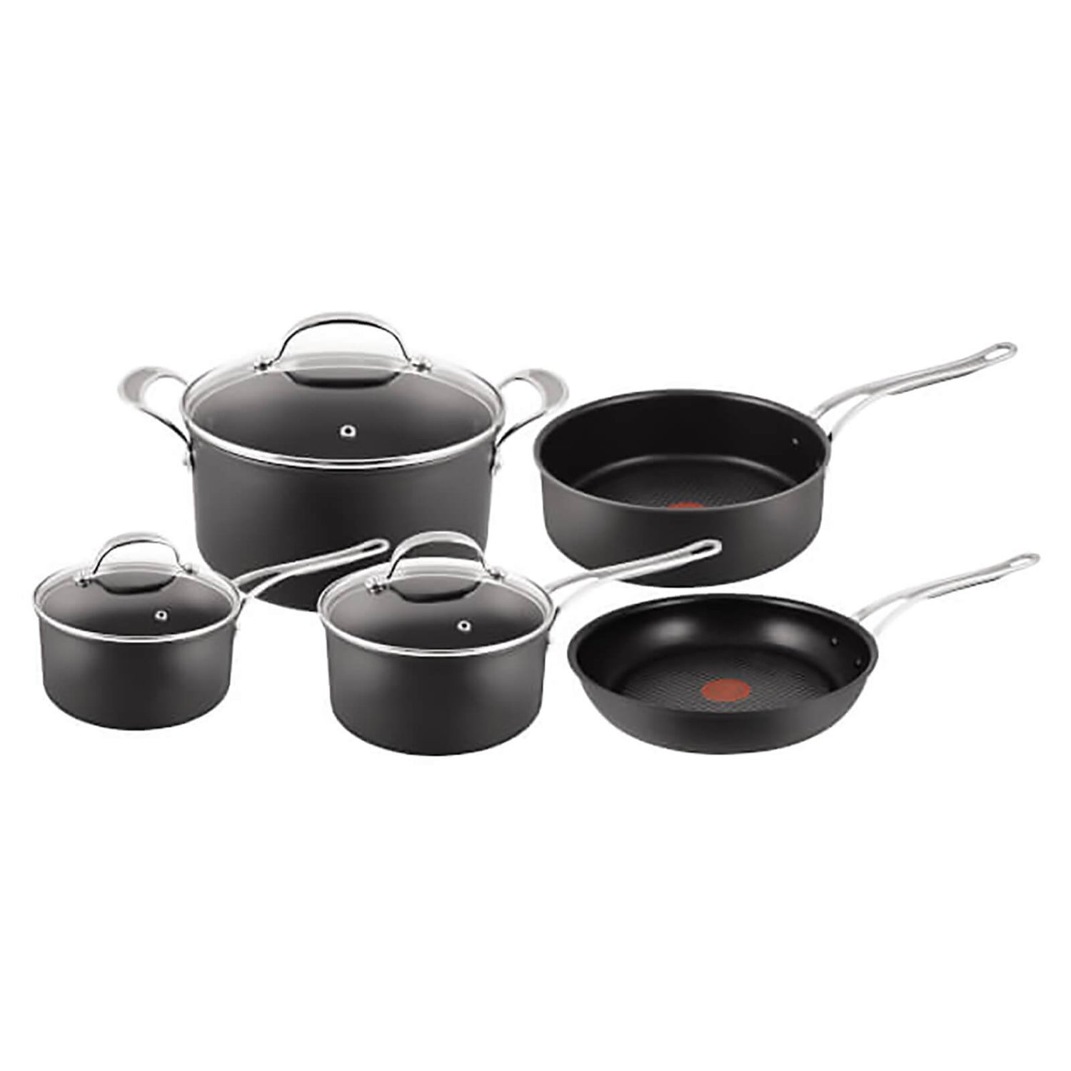 Jamie Oliver by Tefal Hard Anodised Non-Stick 5 Piece Cookware Set Homeware  - Zavvi US