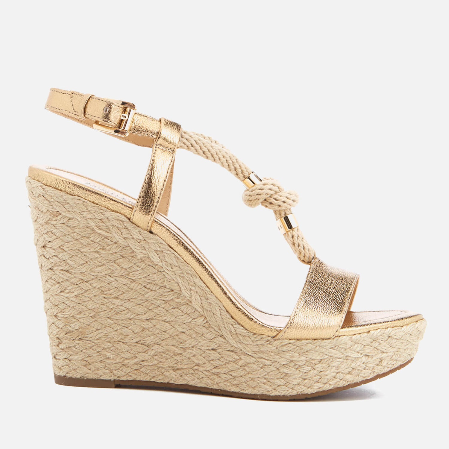 MICHAEL MICHAEL KORS Women's Holly Rope Strap Wedged Sandals - Pale Gold |  FREE UK Delivery | Allsole