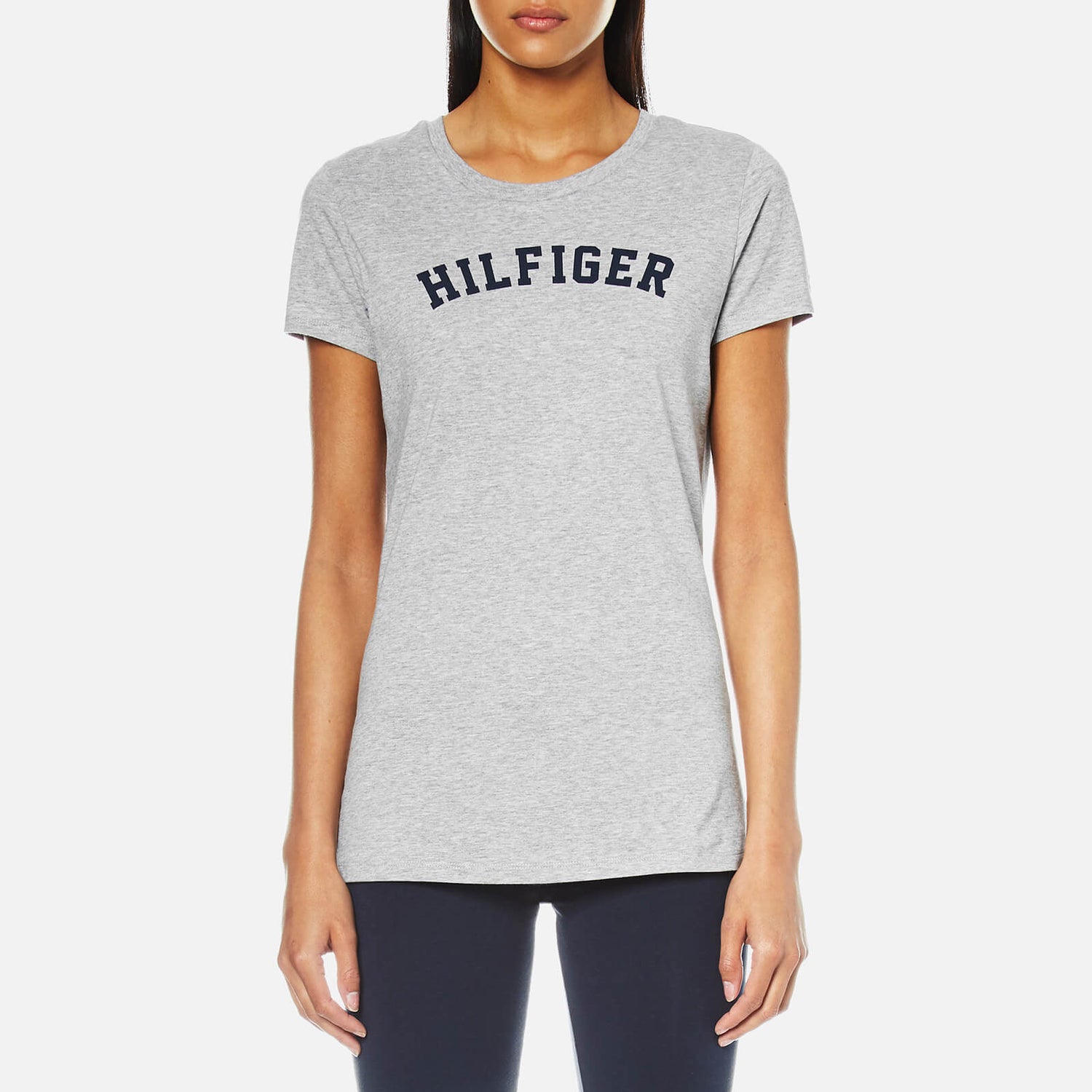 Tommy Hilfiger Women's Short Sleeve Print T-Shirt - Grey Heather - XS