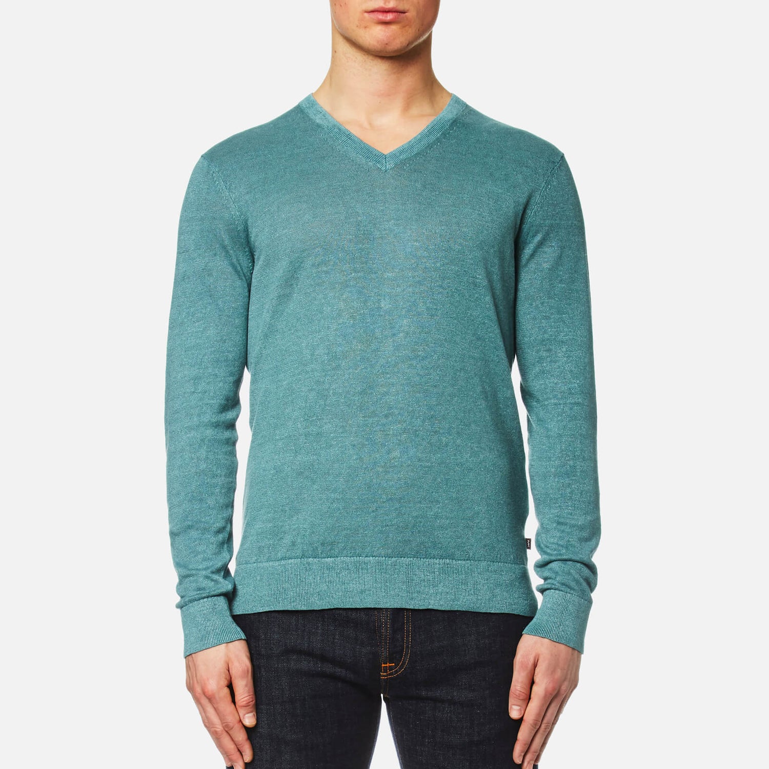 Michael Kors Men s Melange Wash V Neck Sweater Lagoon TheHut