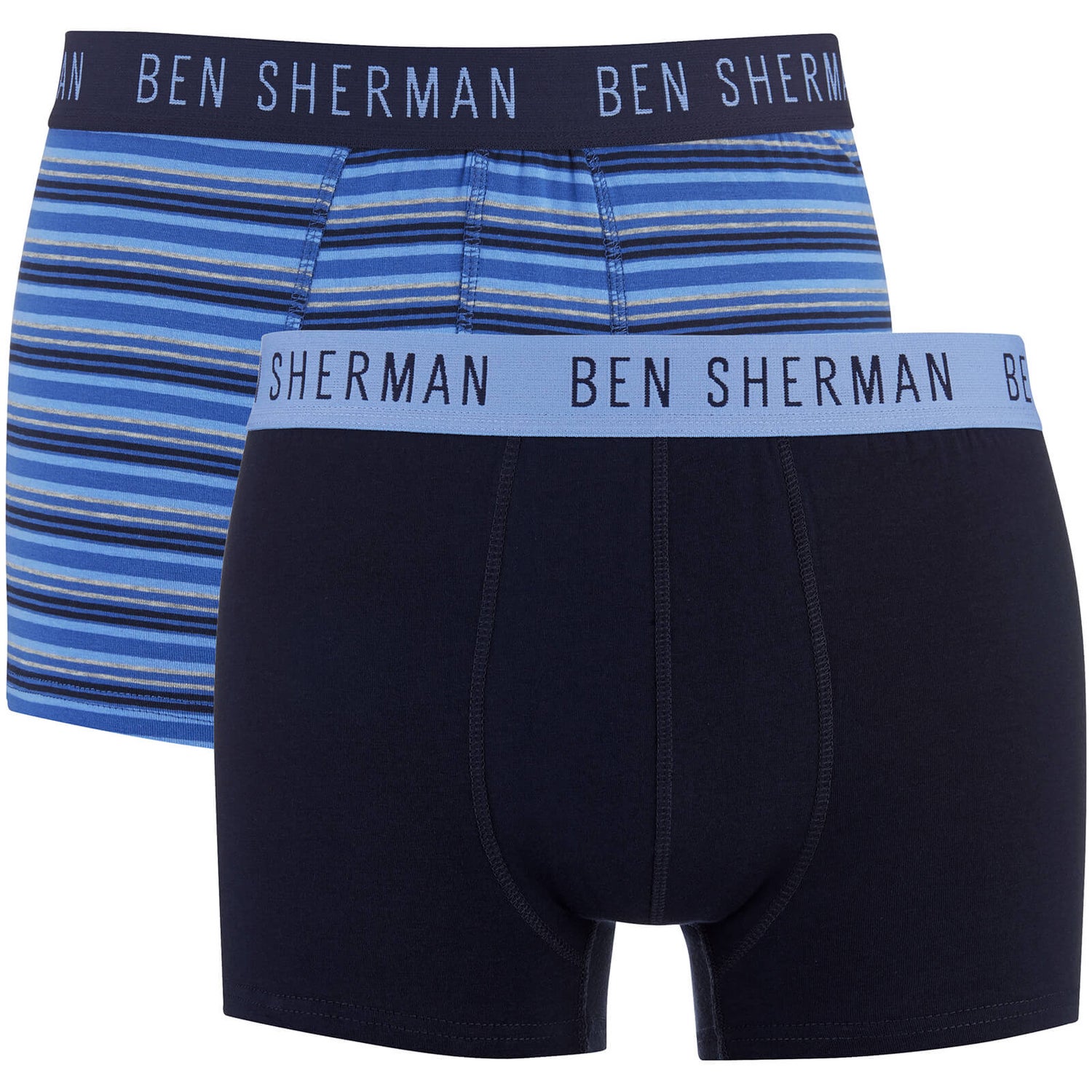 Ben Sherman Men's Kent 2 Pack Boxers - Blue/Navy Mens Underwear - Zavvi US