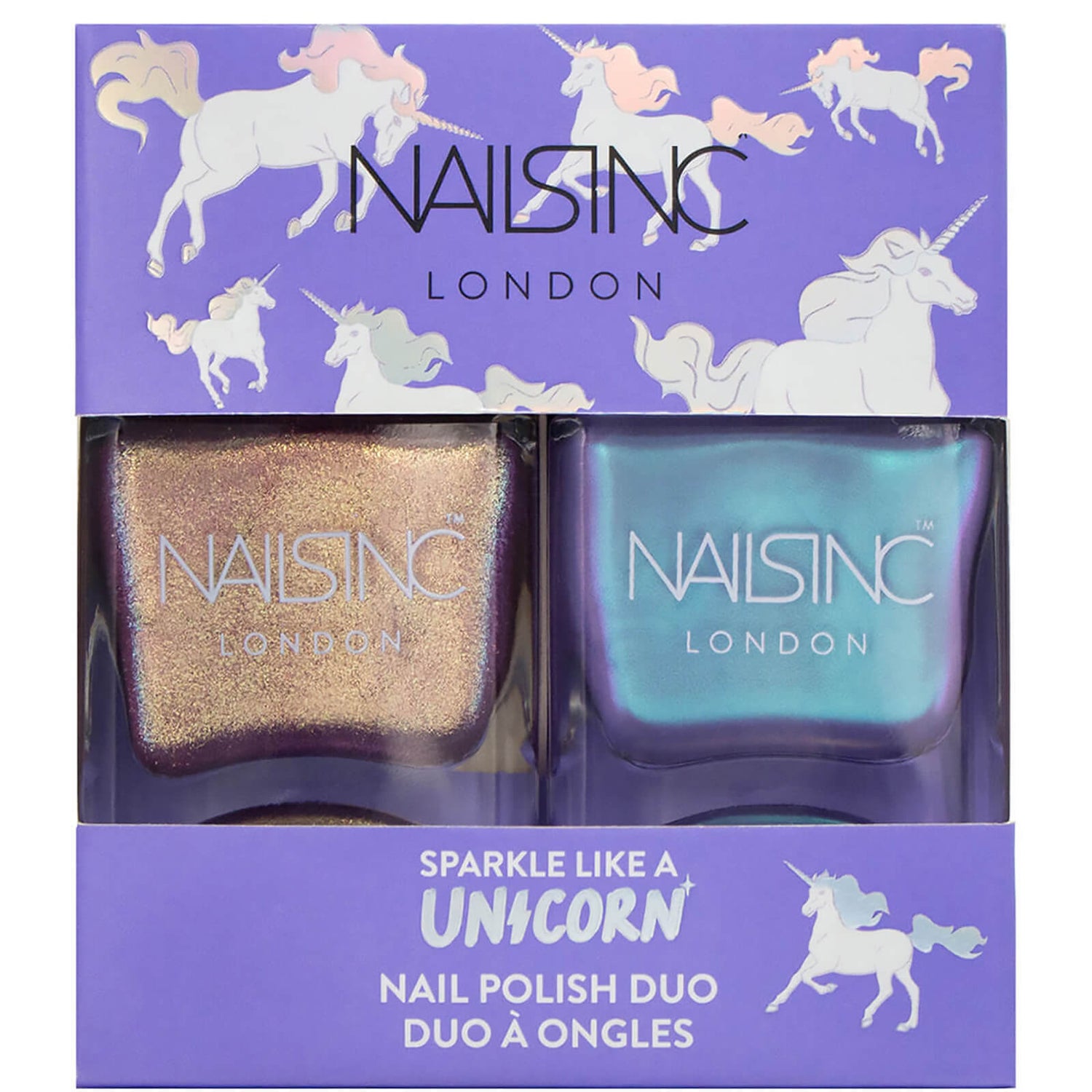 nails inc. Sparkle Like a Unicorn Nail Varnish Duo Kit 2 x 14ml Cult