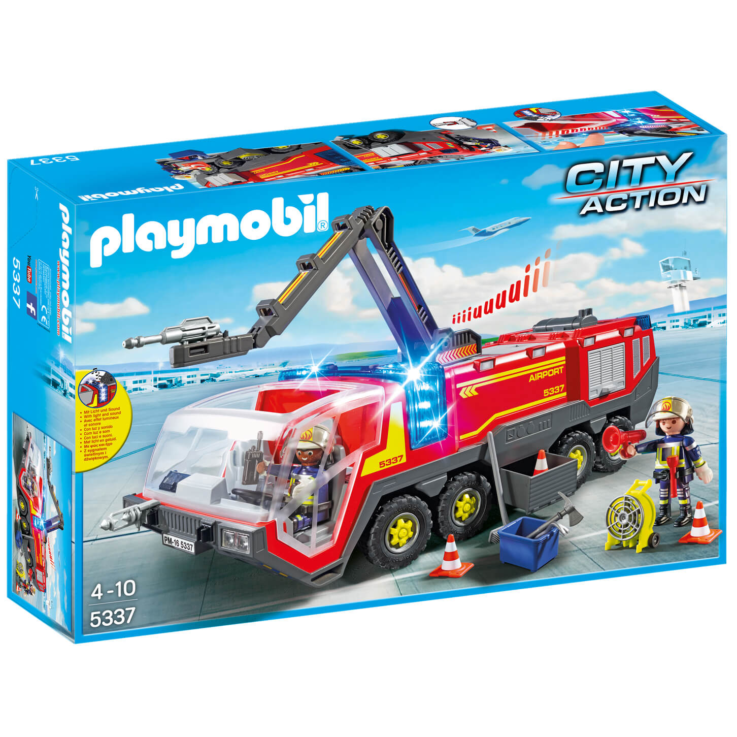 Playmobil City Action Pompiers avec Véhicule Aéroportuaire (5337)