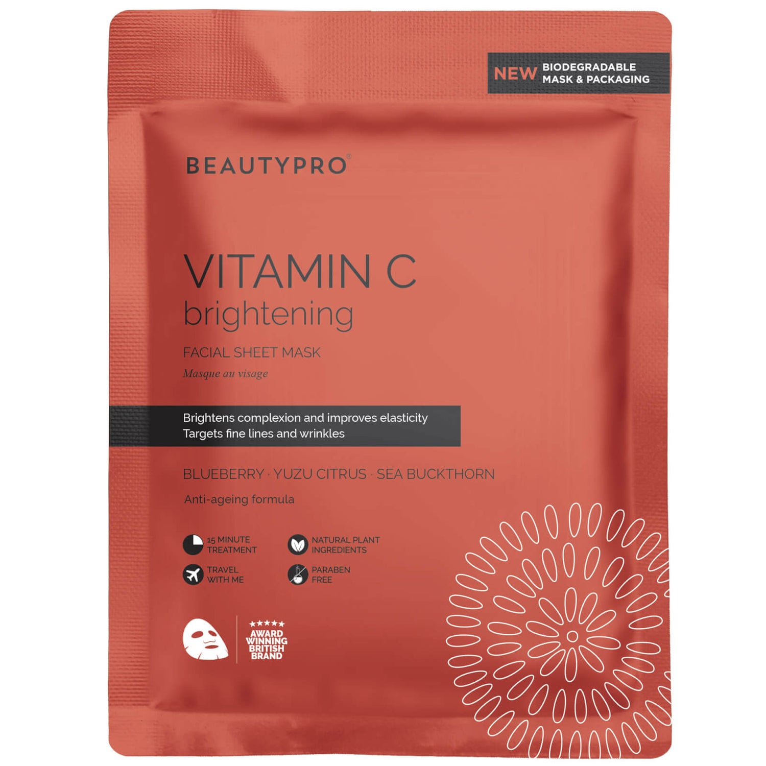 Коллагеновая маска для лица с витамином С BeautyPro Brightening ...