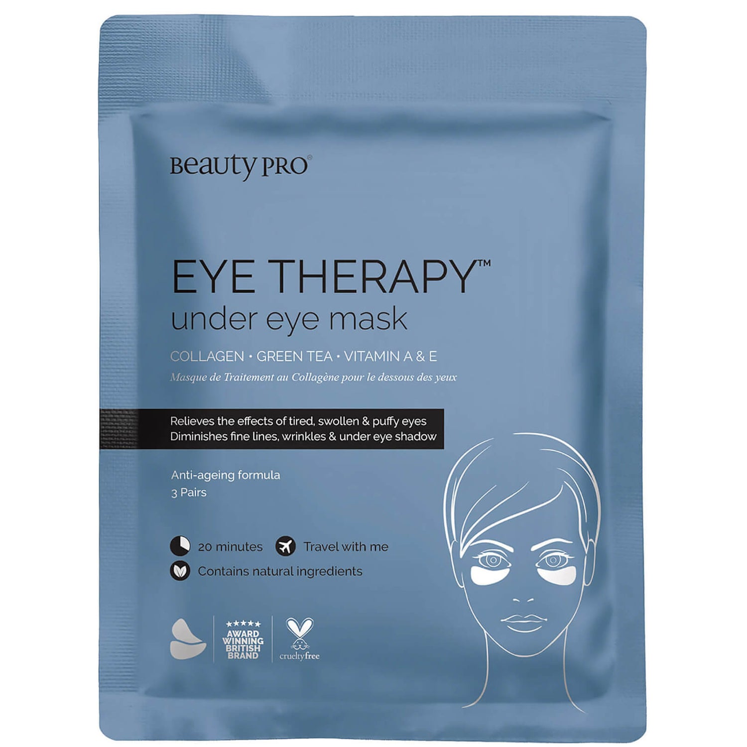 BEAUTYPRO Eye Therapy Under Eye Mask with Collagen and Green Tea