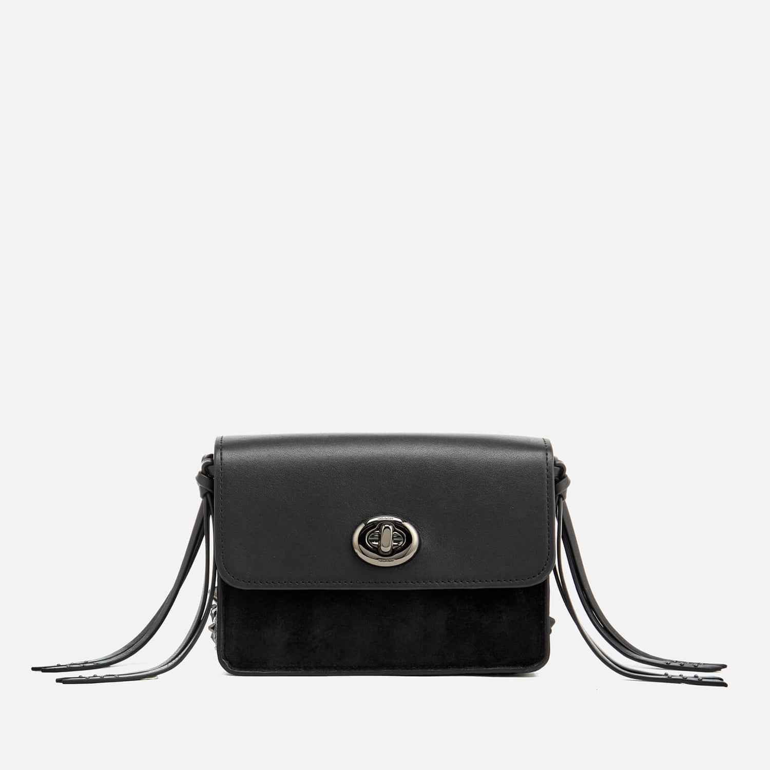 Coach Women's Turnlock Chain Tassel Cross Body Bag Black