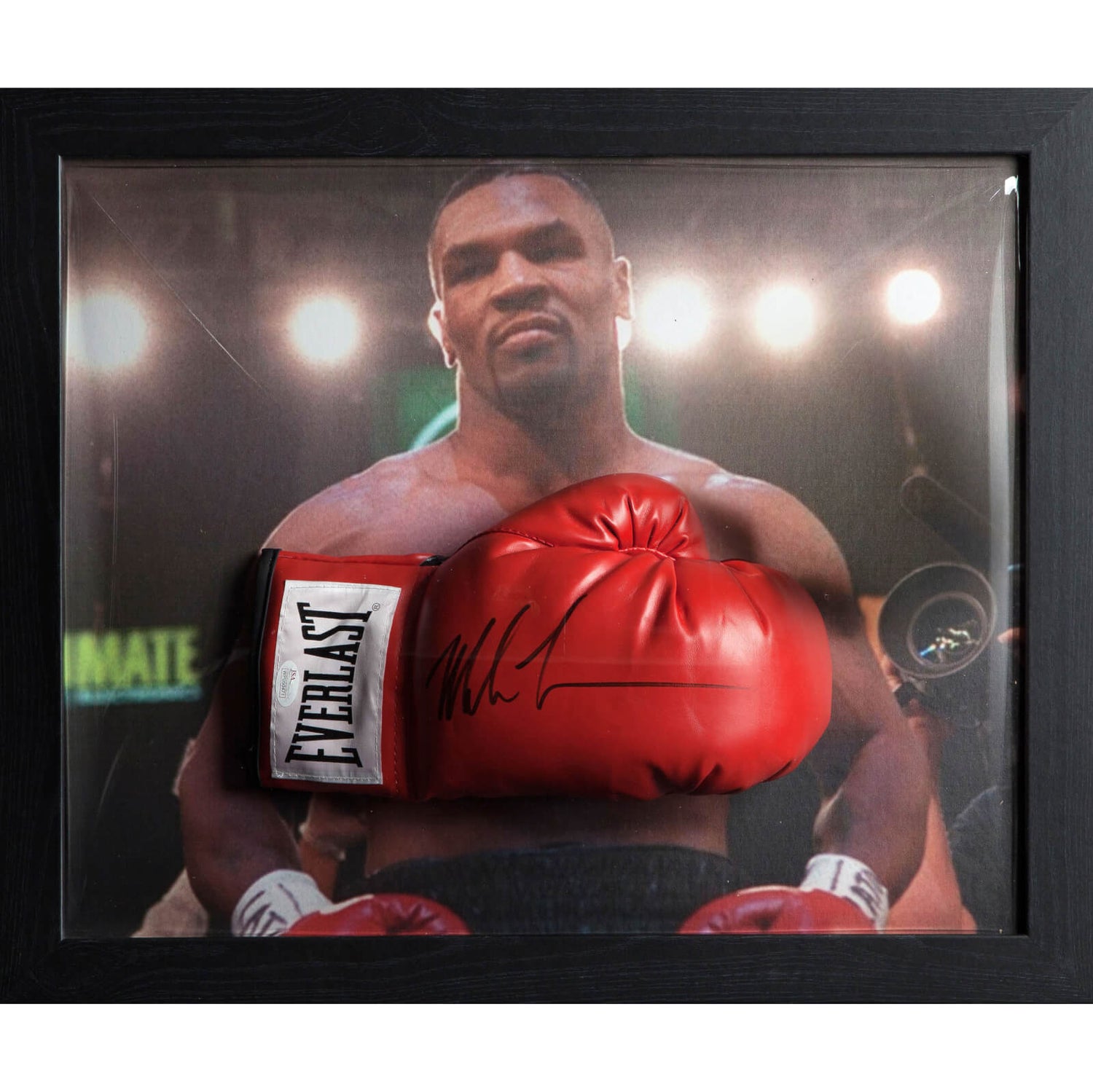 Mike Tyson Signed and Framed Boxing Glove Merchandise pic picture image