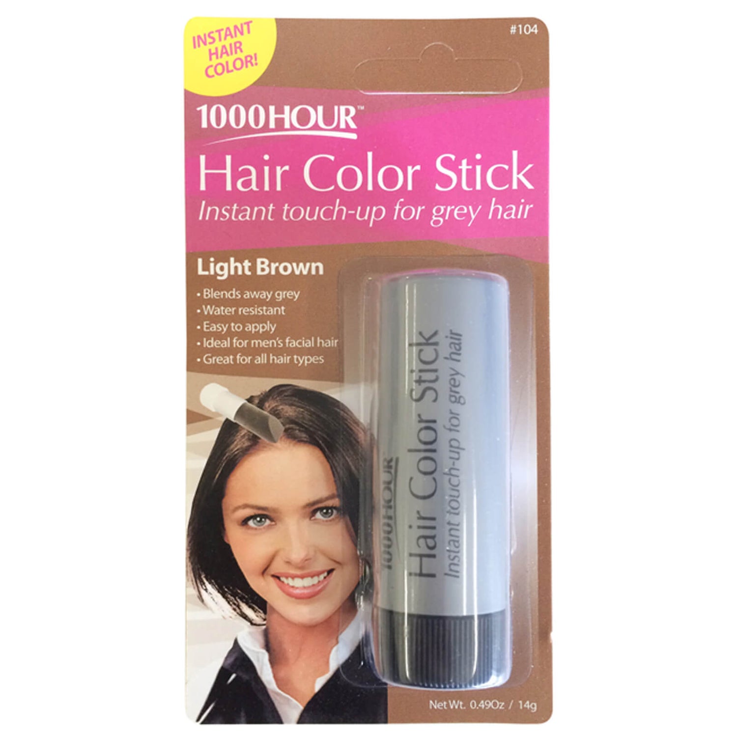 1000 Hour Hair Colour Stick Light Brown 104 LOOKFANTASTIC