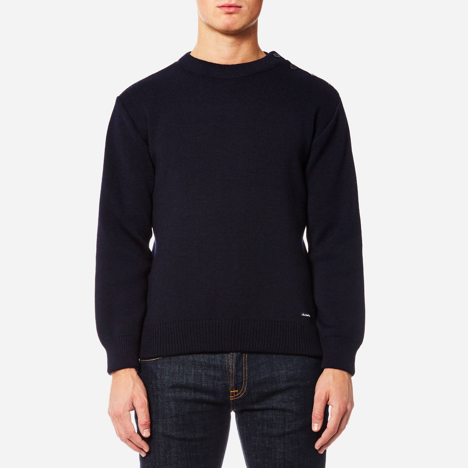 mens shoulder button sweater