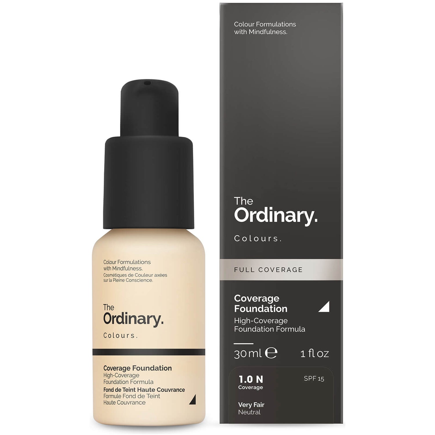 The Ordinary Coverage Foundation with SPF 15 by The Ordinary Colours 30ml (Various Shades) - 1.0N