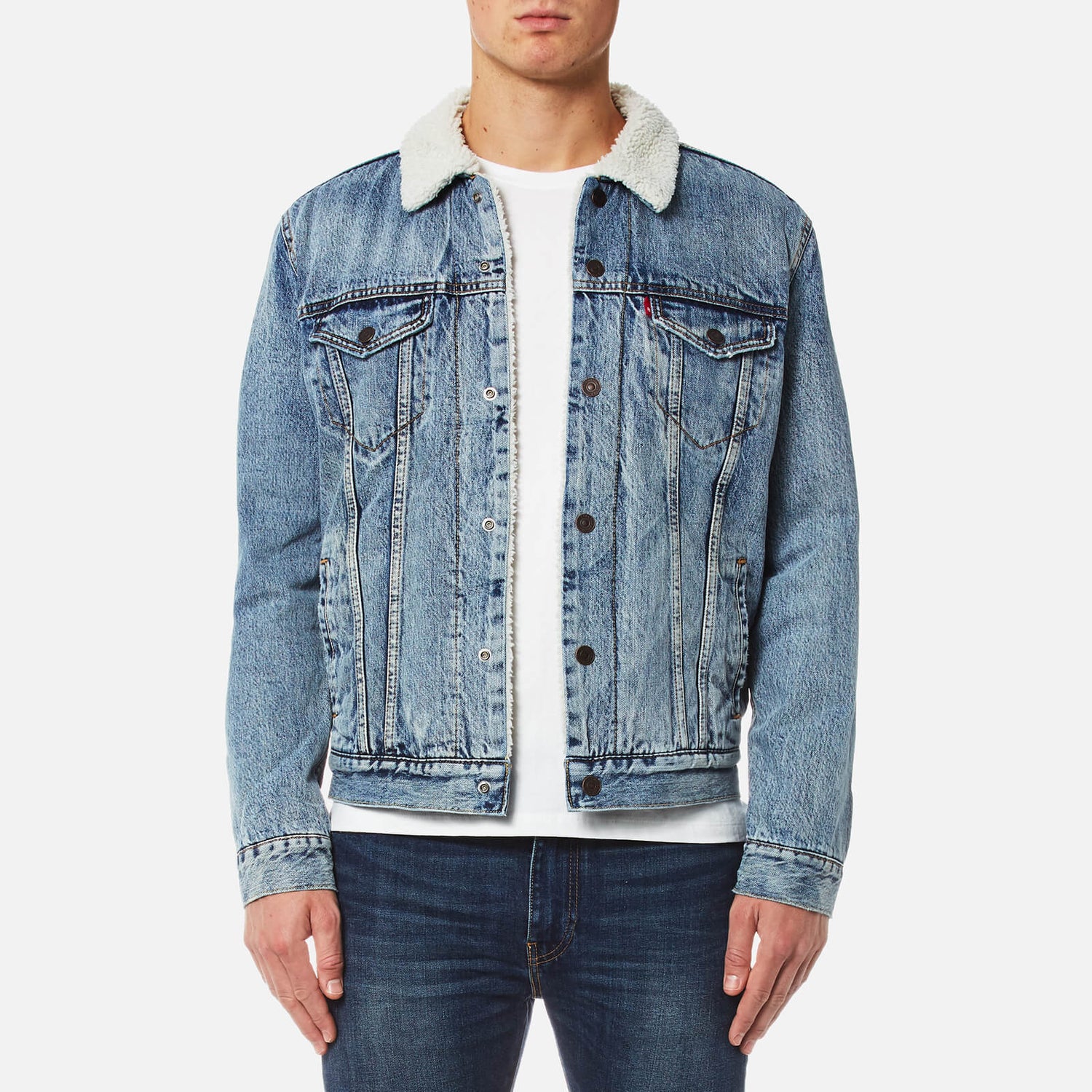 Levi's mens type 3 sherpa trucker jacket hotsell fine line sherpa