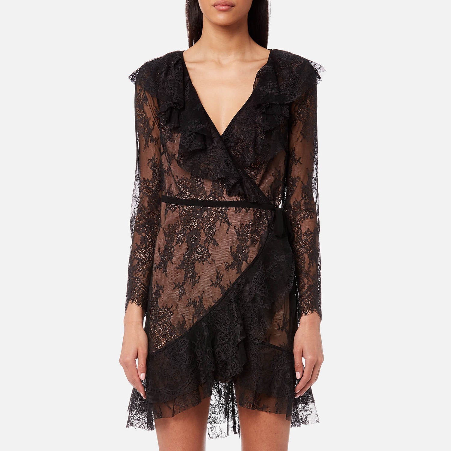 For Love Lemons Women s Daphne Lace Wrap Dress Black TheHut