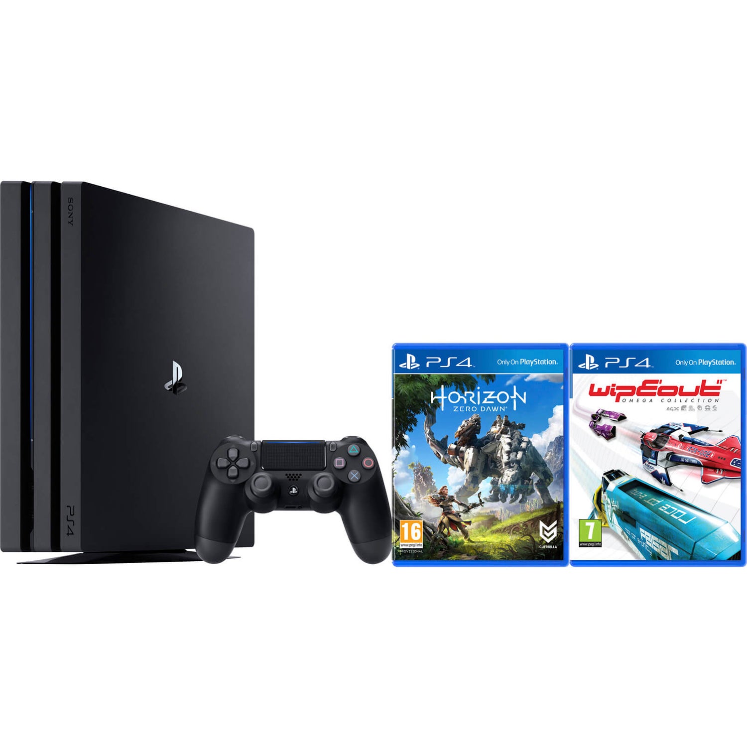 hemmeligt Rise Entreprenør Sony PlayStation 4 Pro 1TB Console - Includes Horizon Zero Dawn & WipEout:  Omega Collection Games Consoles - Zavvi US