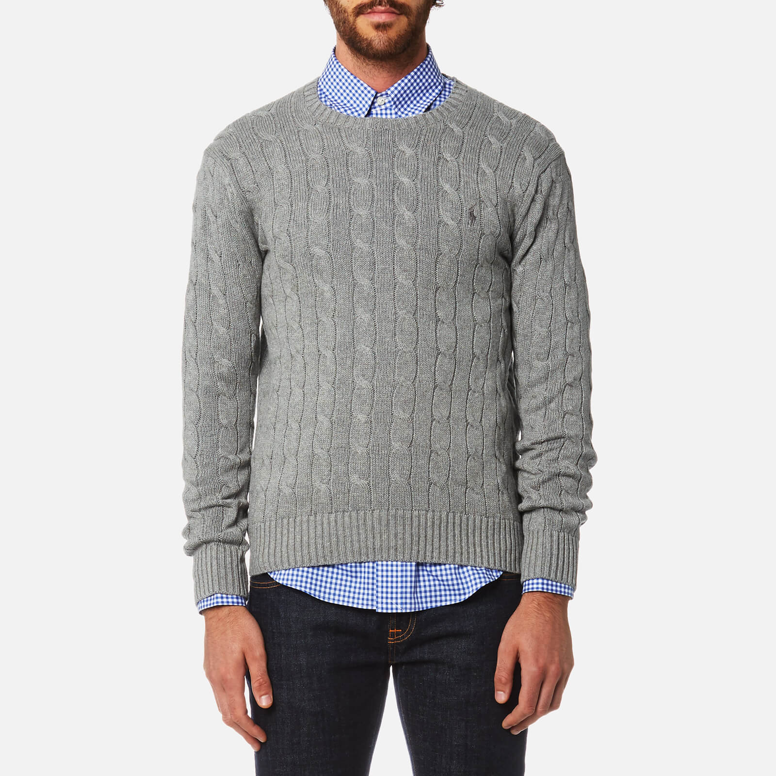 ralph lauren cable knit jumper grey