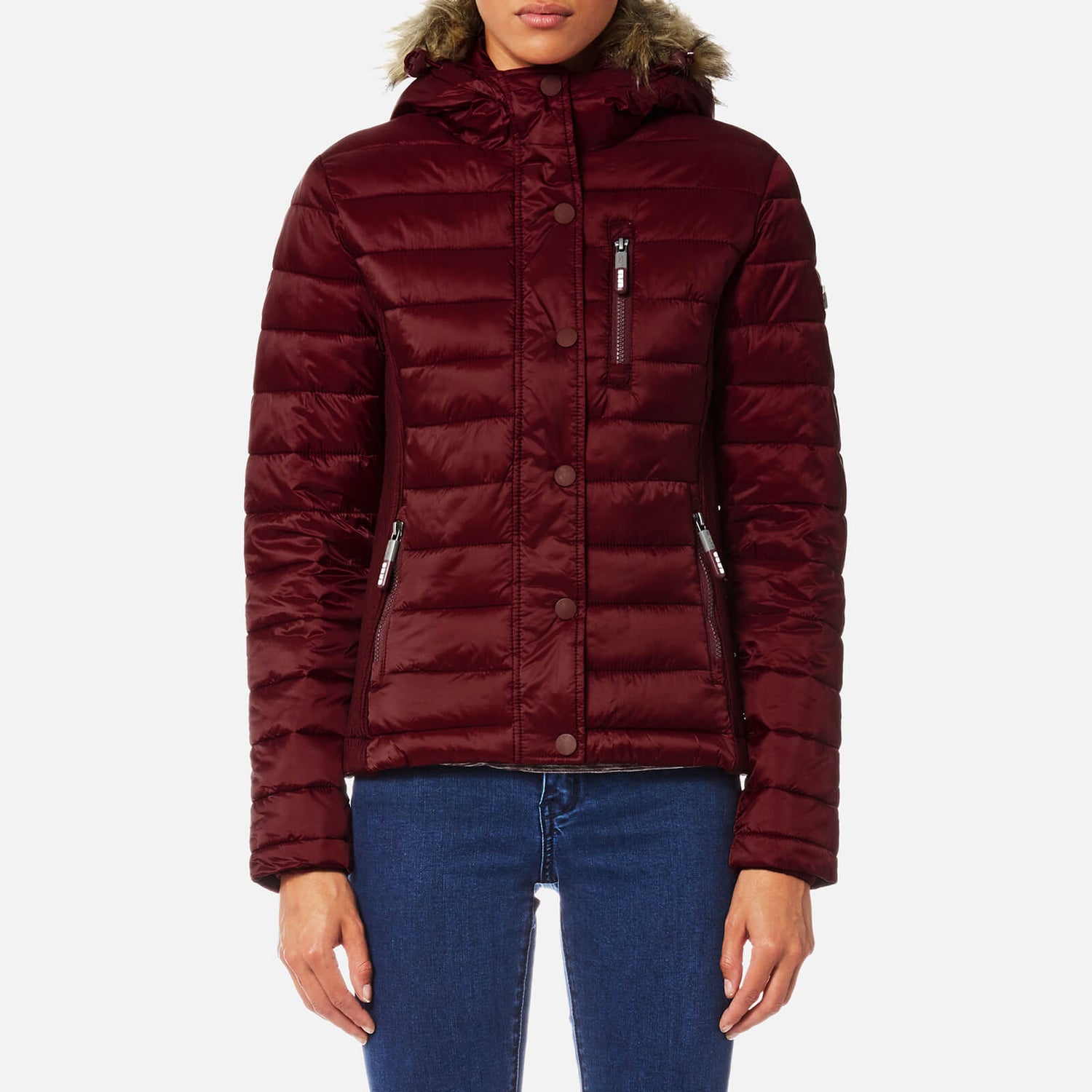 Superdry Women s Luxe Fuji Double Zip Hoody Garnet TheHut