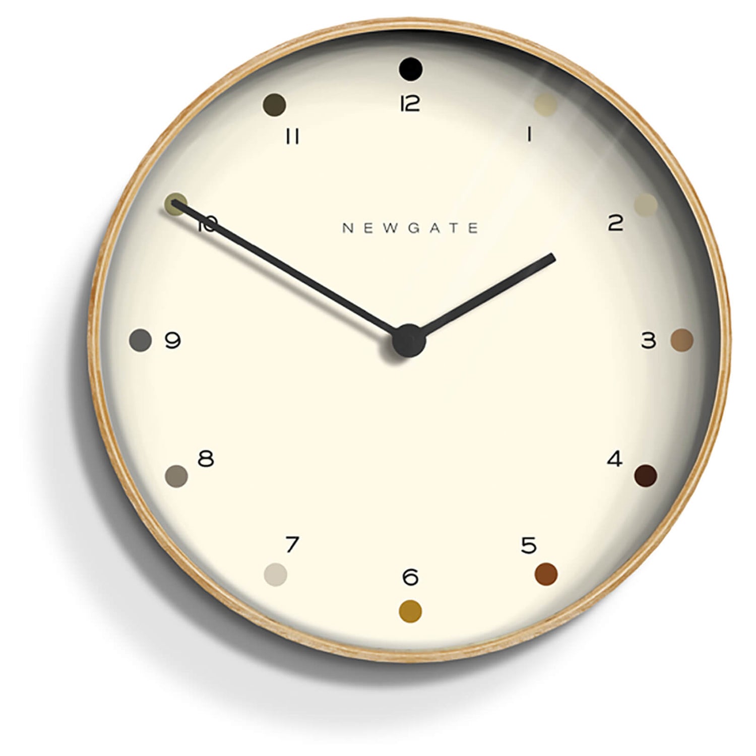 Newgate Mr Clarke Wall Clock Pale Wood Dot Dial