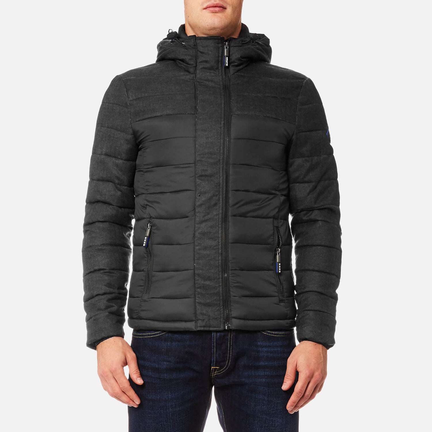 Superdry Men s Fuji Mix Double Zip Jacket Black Herringbone TheHut