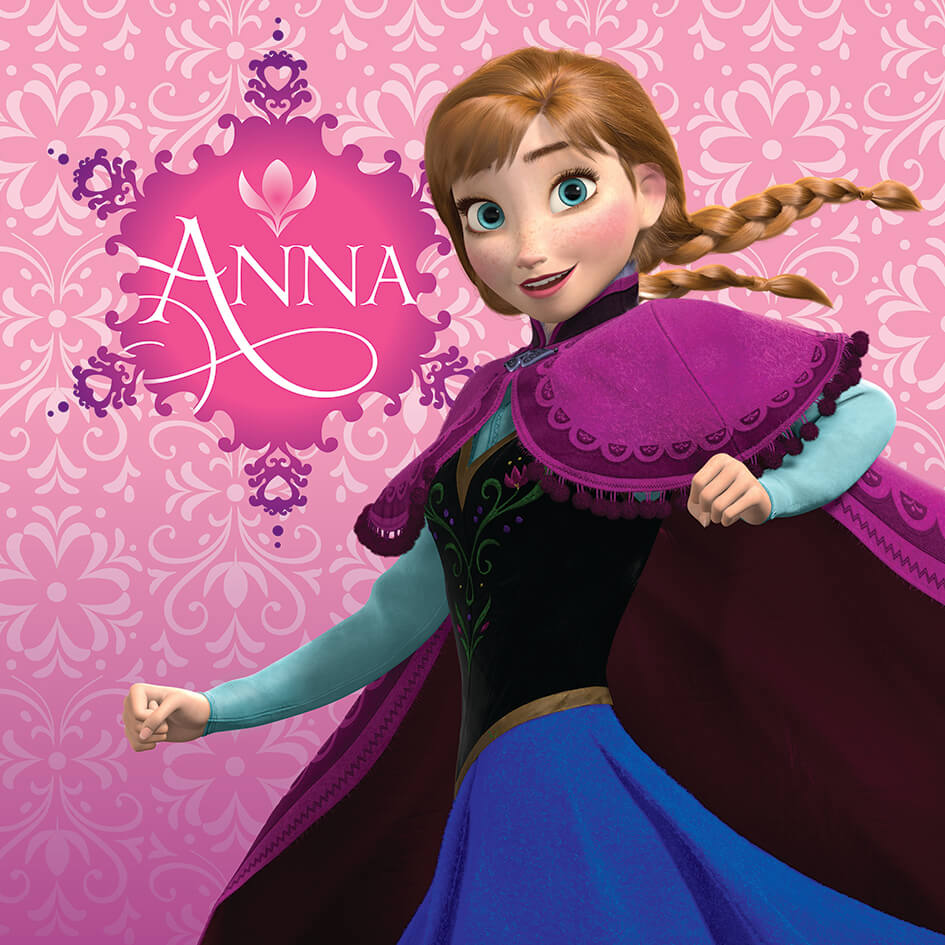Disney Frozen Anna Pink 30 x 30cm Canvas Print