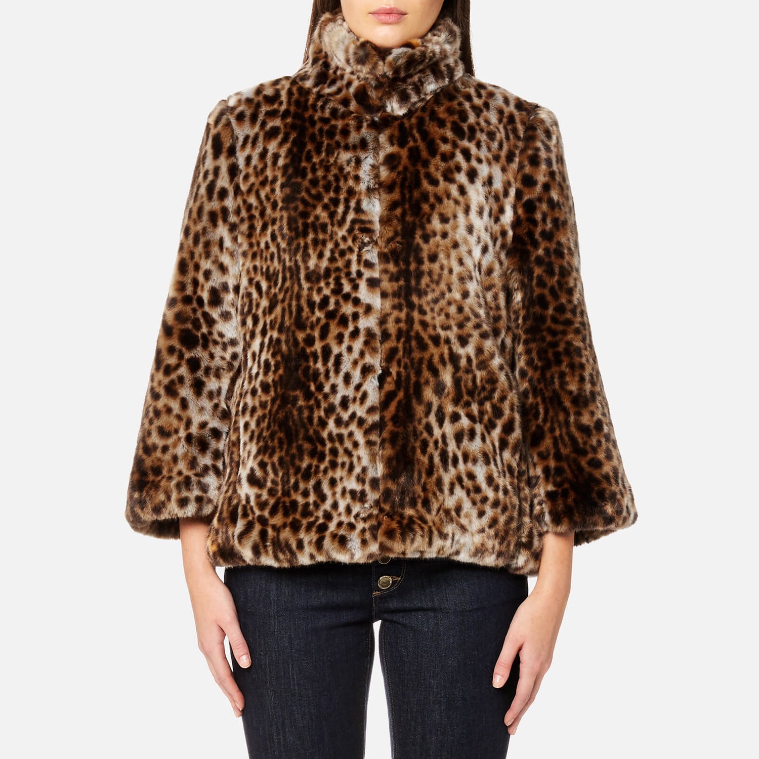 MICHAEL MICHAEL KORS Women's Leopard Print Faux Fur Coat - Leopard Print  Fur 