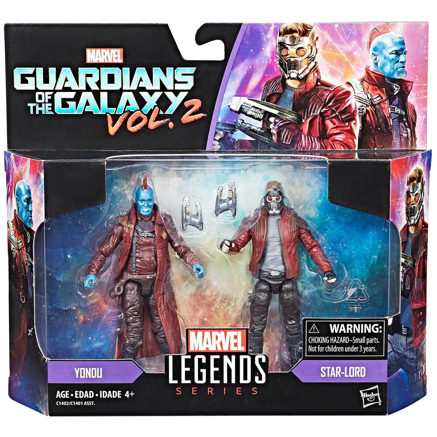 Hasbro Marvel Legends Series Star Lord and Youndu 2 Pack Action