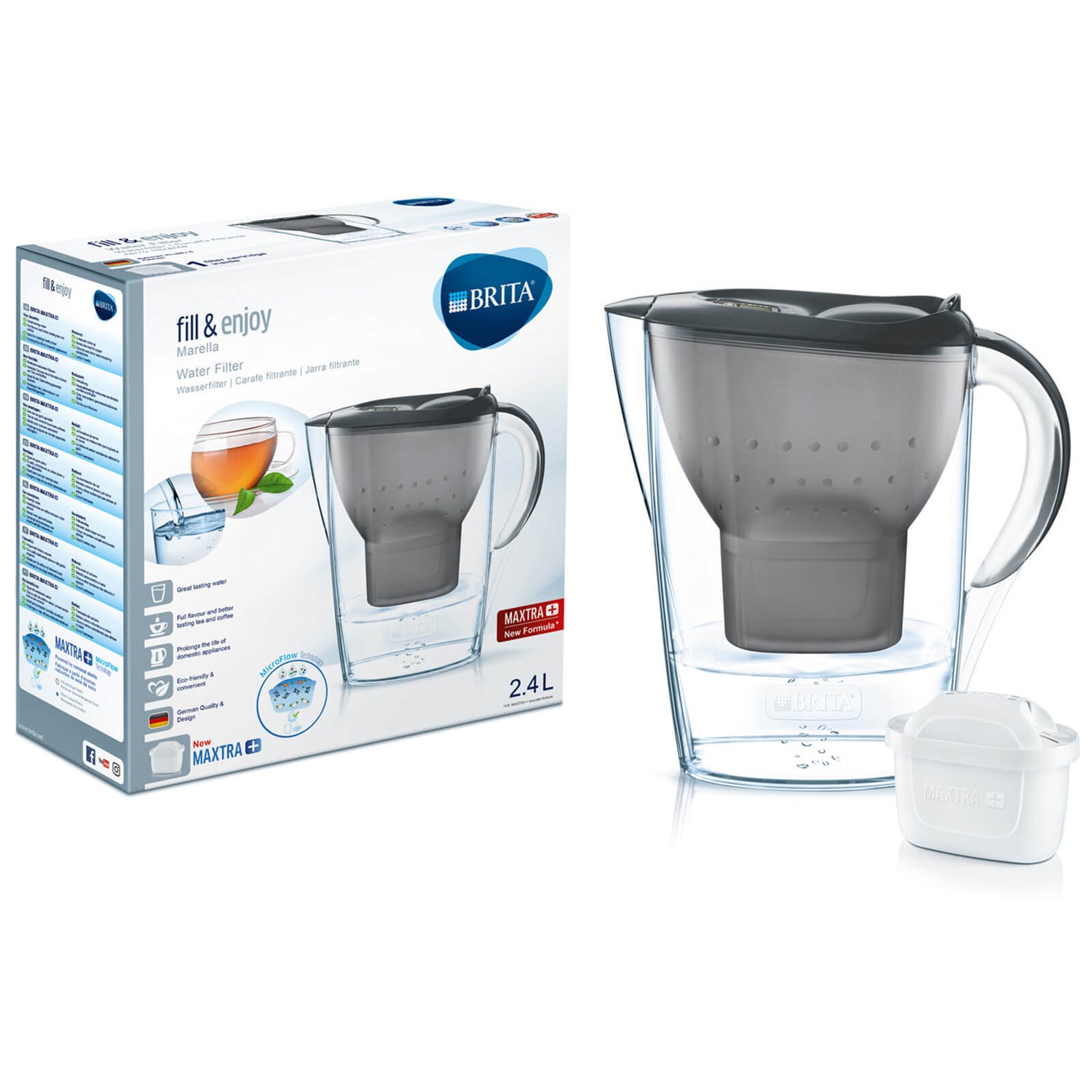 Brita Marella Fridge Water Filter Jug Graphite