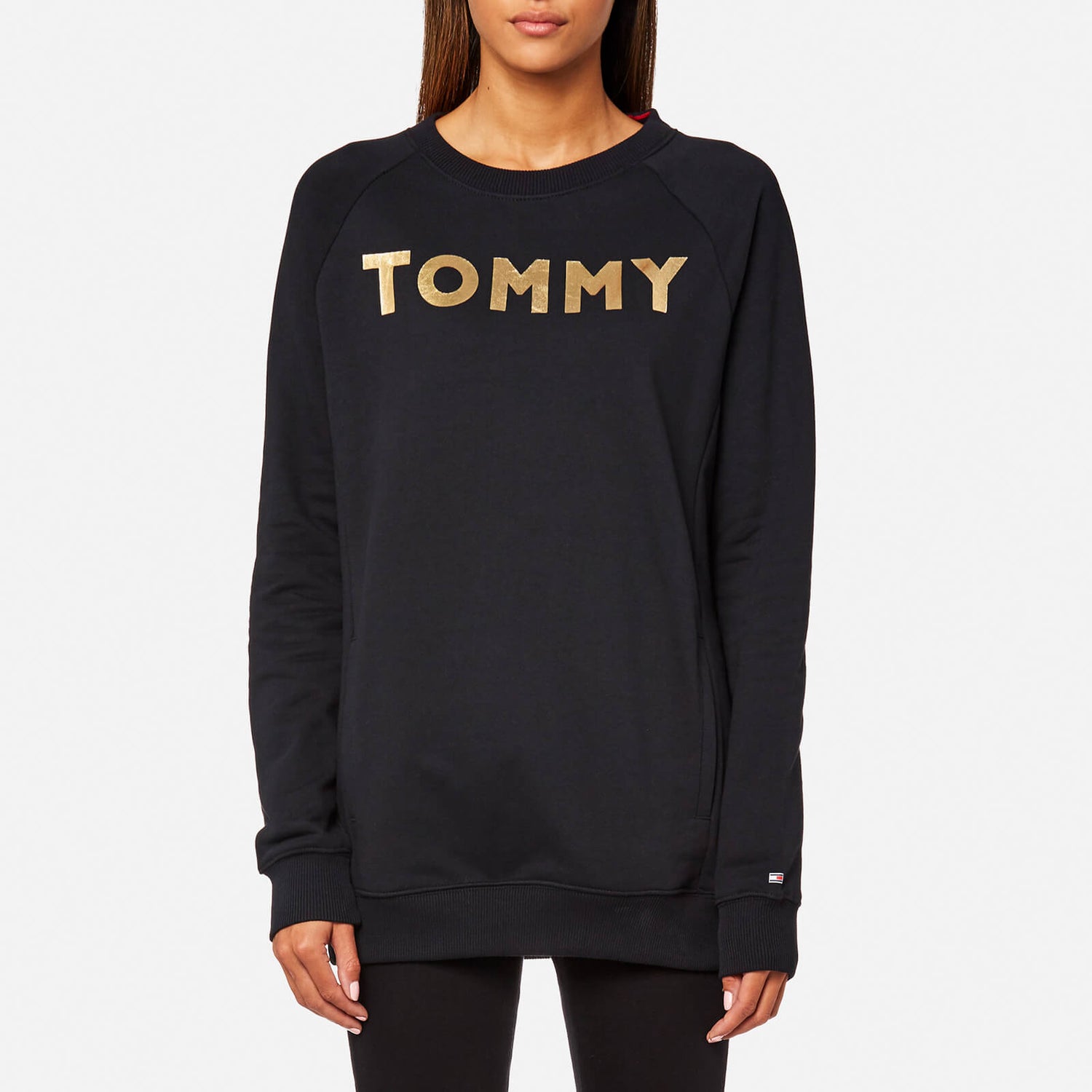 Tommy hilfiger logo sweatshirt black on sale