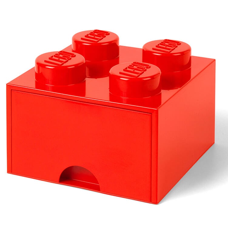 LEGO Storage 4 Knob Brick 1 Drawer (Bright Red) Toys Zavvi UK