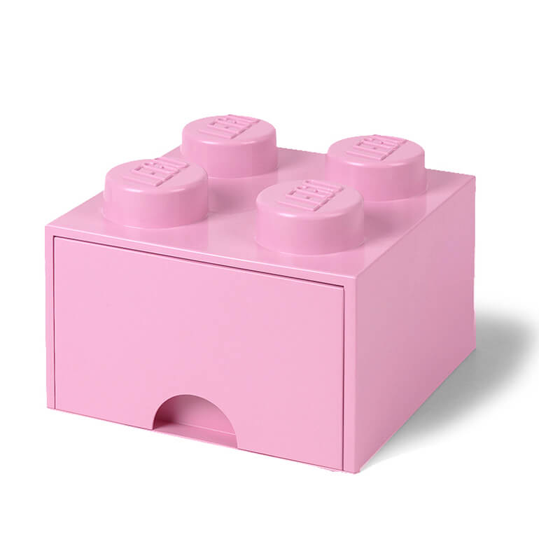 LEGO Storage 4 Knob Brick - 1 Drawer (Light Purple)