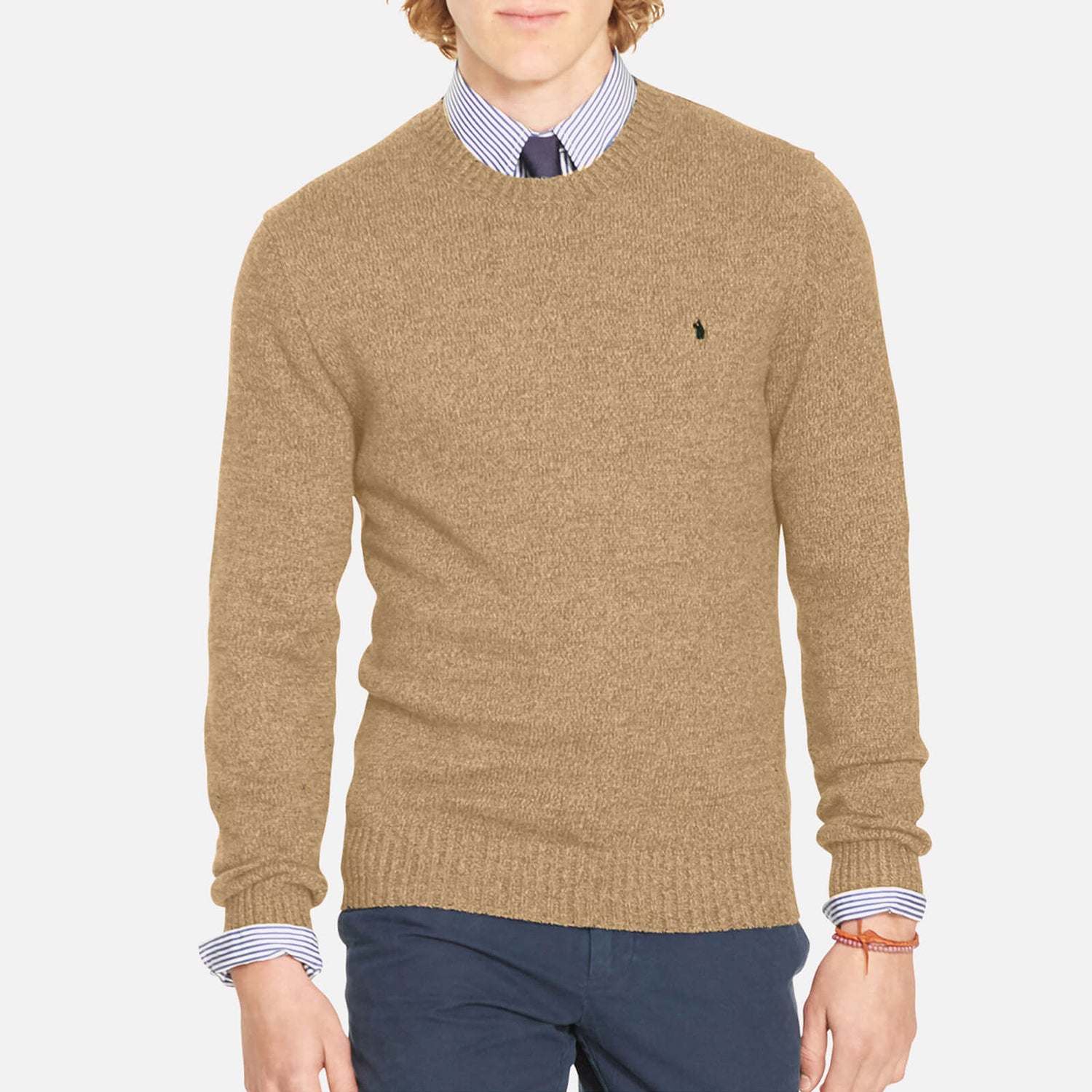 Polo Ralph Lauren Men's Cotton Long Sleeve Sweater - Camel Melange ...