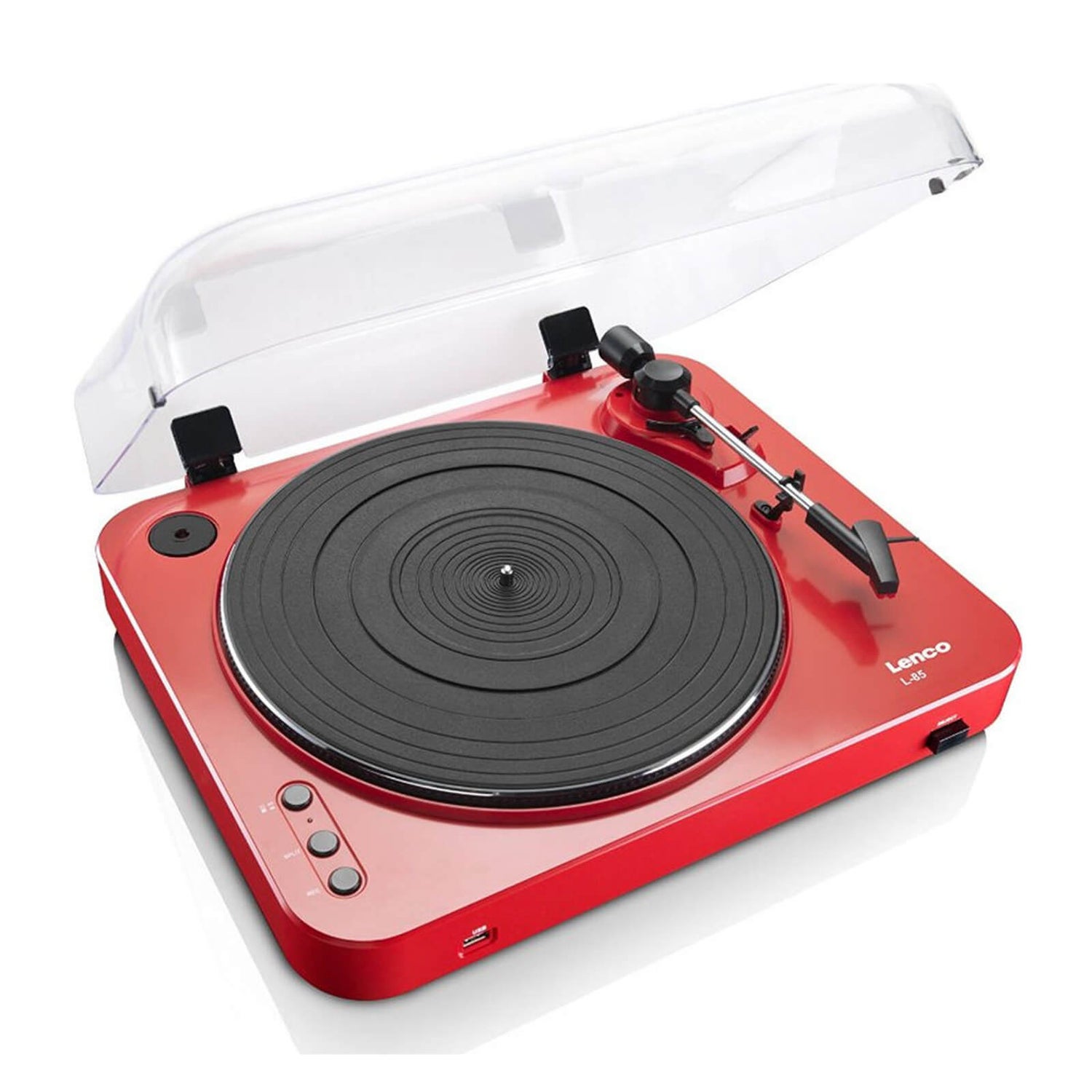ufravigelige se pakke Lenco L-85 Turntable with USB Direct Recording - Red Electronics - Zavvi US