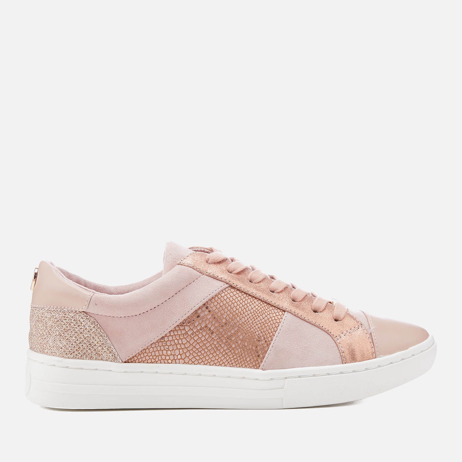 metallic leather cupsole trainers